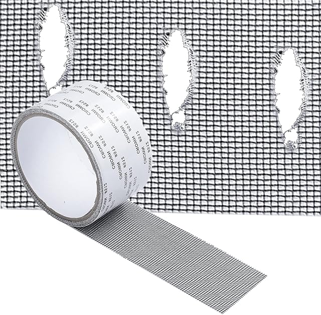 XULIN Fibreglass Tape Repair Kits, Strong Selfadhesive Screen Tapes Patch,Spider Catcher Covering Mesh for Plasterboard Door Window to Prevent Fly Mosquitoes Insects Bug Out Nets Grey