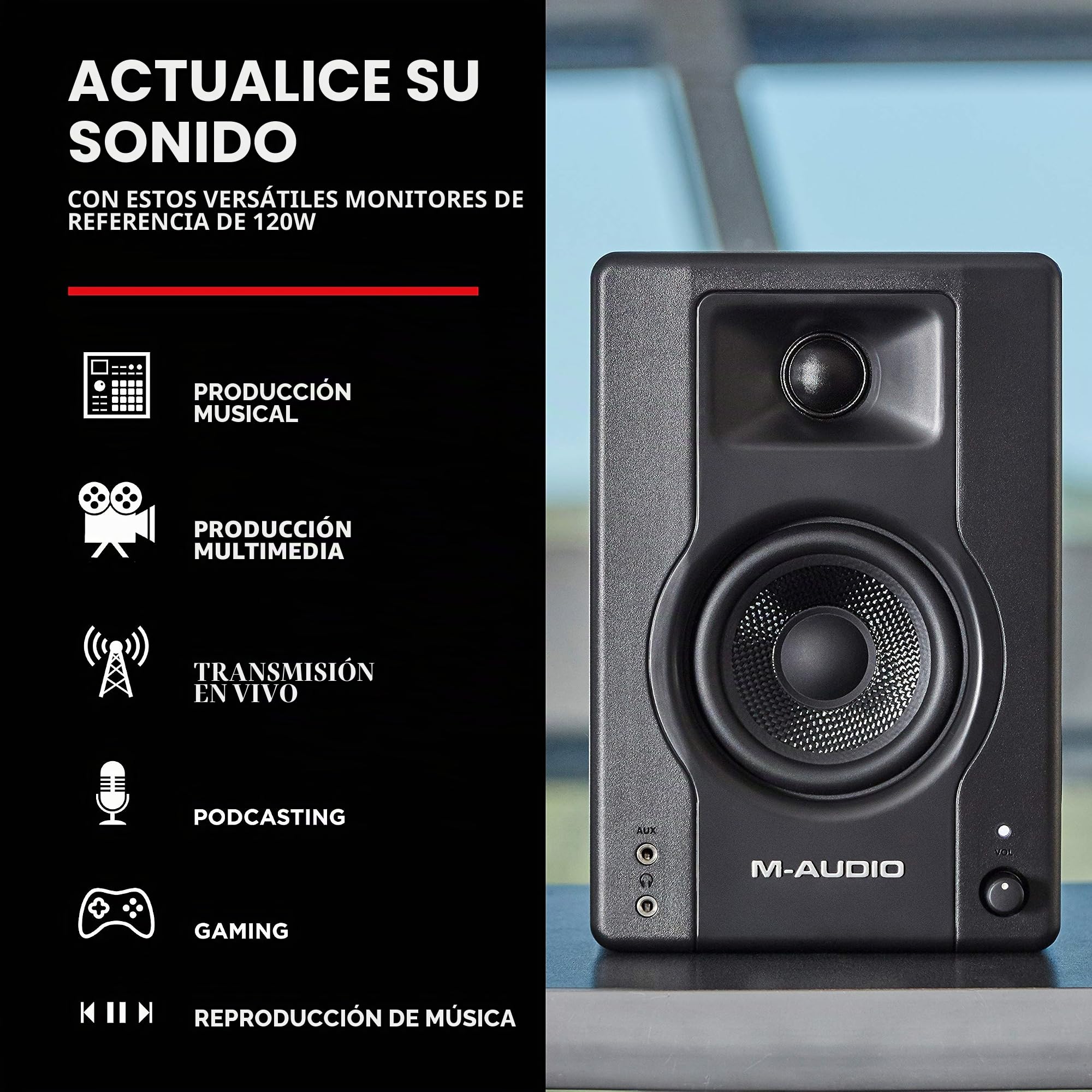 AKAI Professional MPK Mini MK3 + monitores de estudio M-Audio BX3 - Teclado Controlador MIDI USB de 25 Teclas con altavoces de estudio