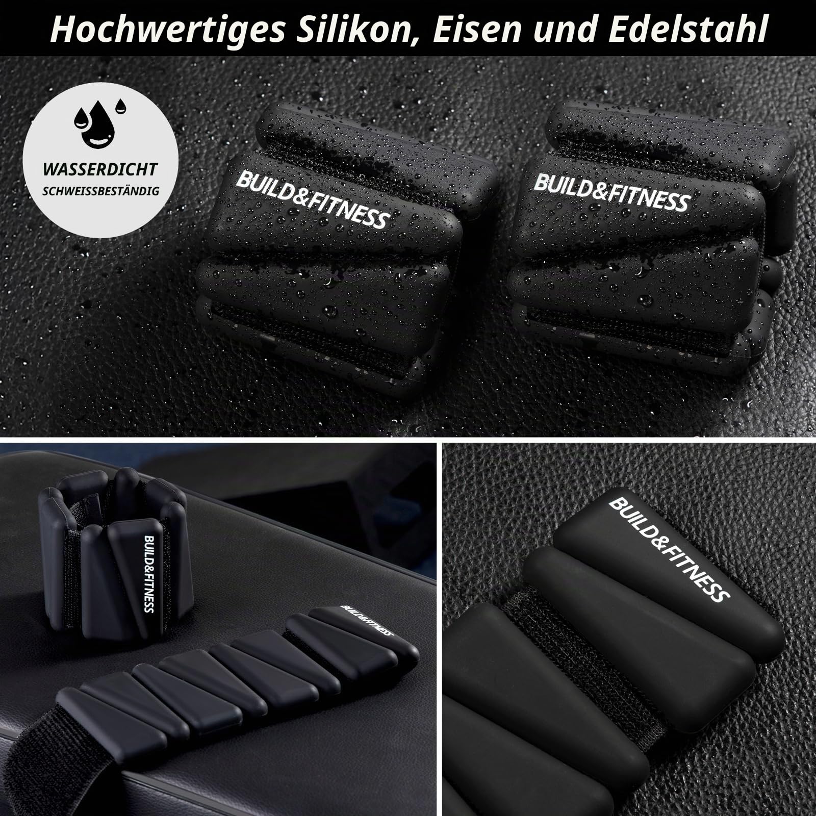 Handgelenk & Knöchel Gewichte Verstellbare Bänder für Frauen und Männer Workouts 2er Set je 0,5kg Perfekt für Laufen, Joggen, Walking, Yoga, Pilates, Aerobic, Krafttraining