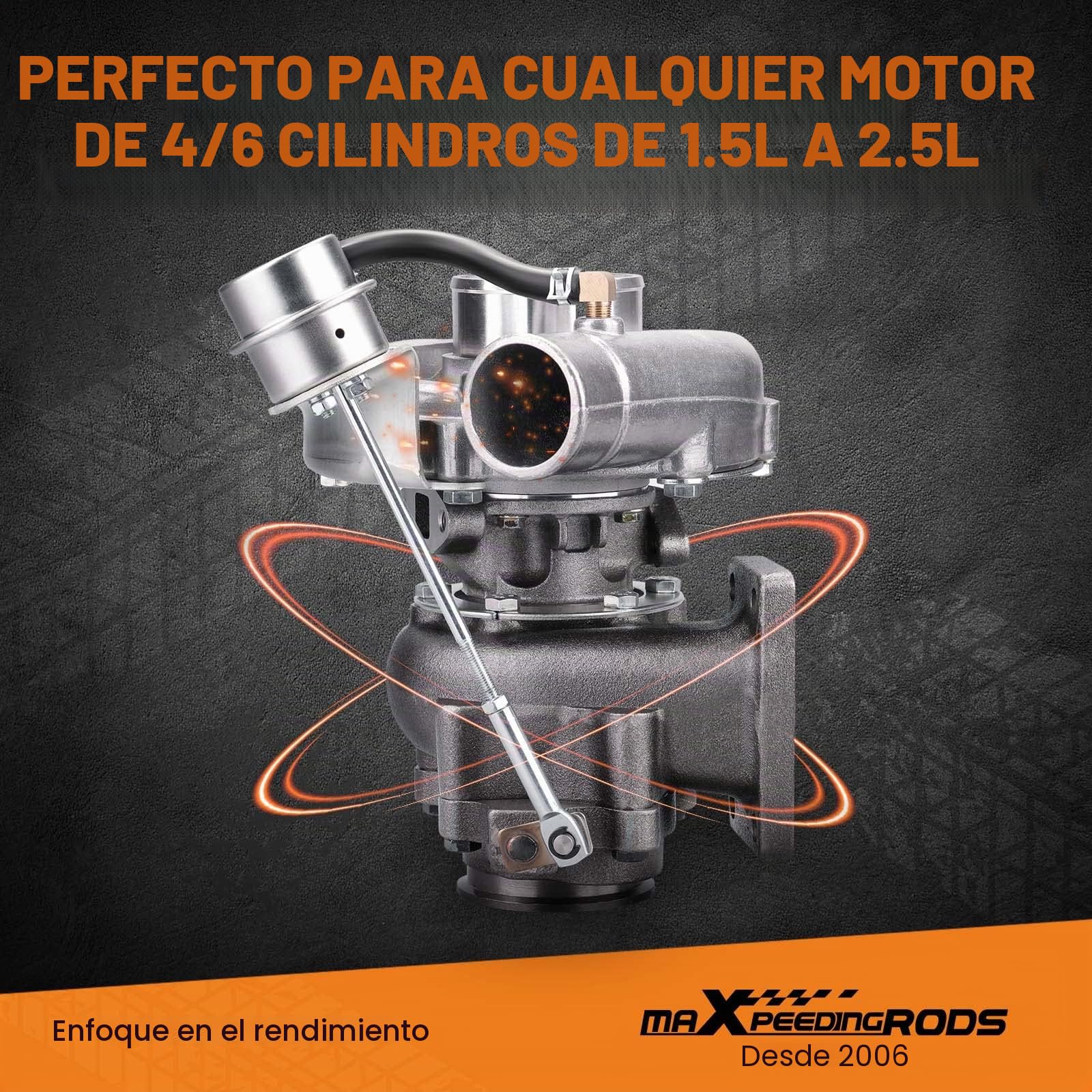 maXpeedingrods T3 T04E T3 0,63 0,5 a/r turbocompresor turbo universal | con banda en V de 2,5 pulgadas