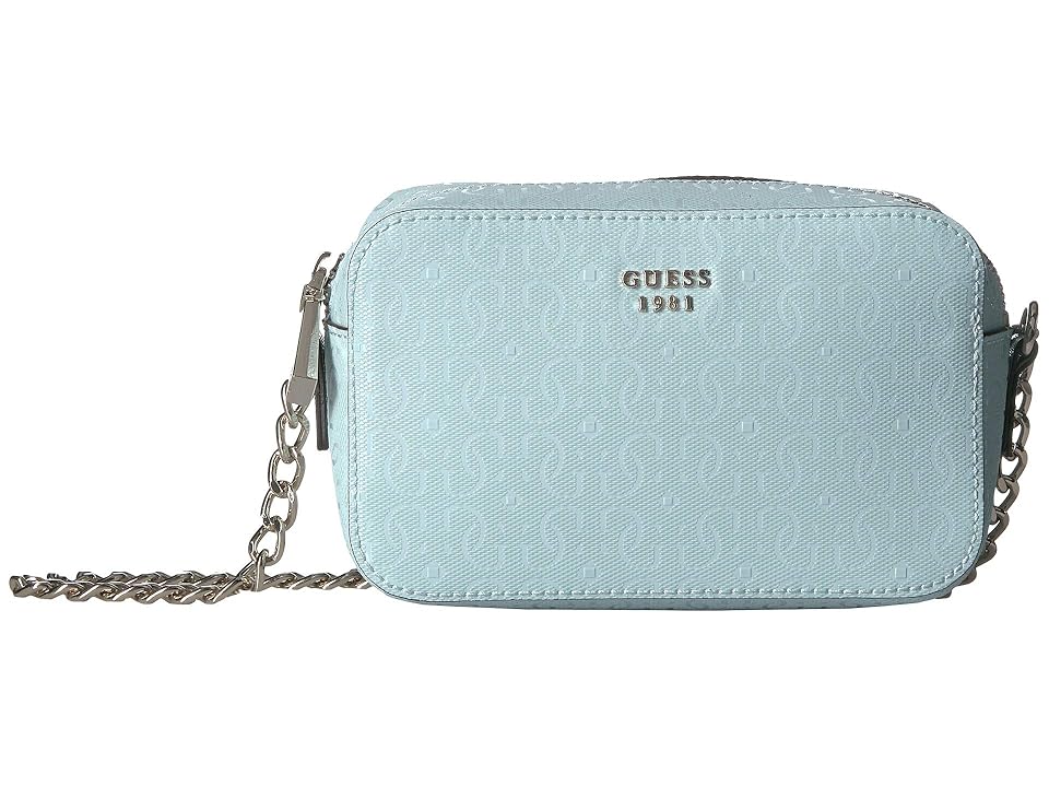

GUESS Tabbi Mini Crossbody Camera (Sky) Handbags, Blue