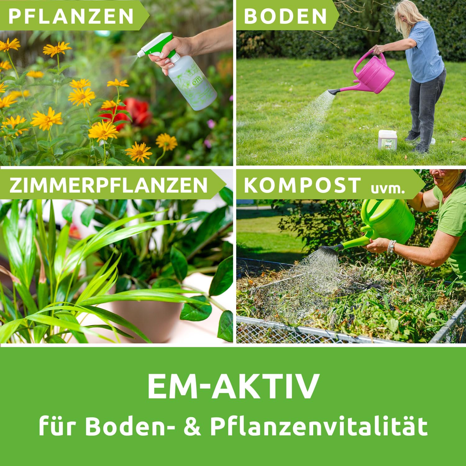 EM-Chiemgau Effektive Mikroorganismen EM-aktiv Bodenaktivator Wurzelaktivator [Anwendungsfertig] Flüssiger Kompostbeschleuniger & Bodenhilfsstoff für Pflanzen, Obst & Gemüse - 5 L
