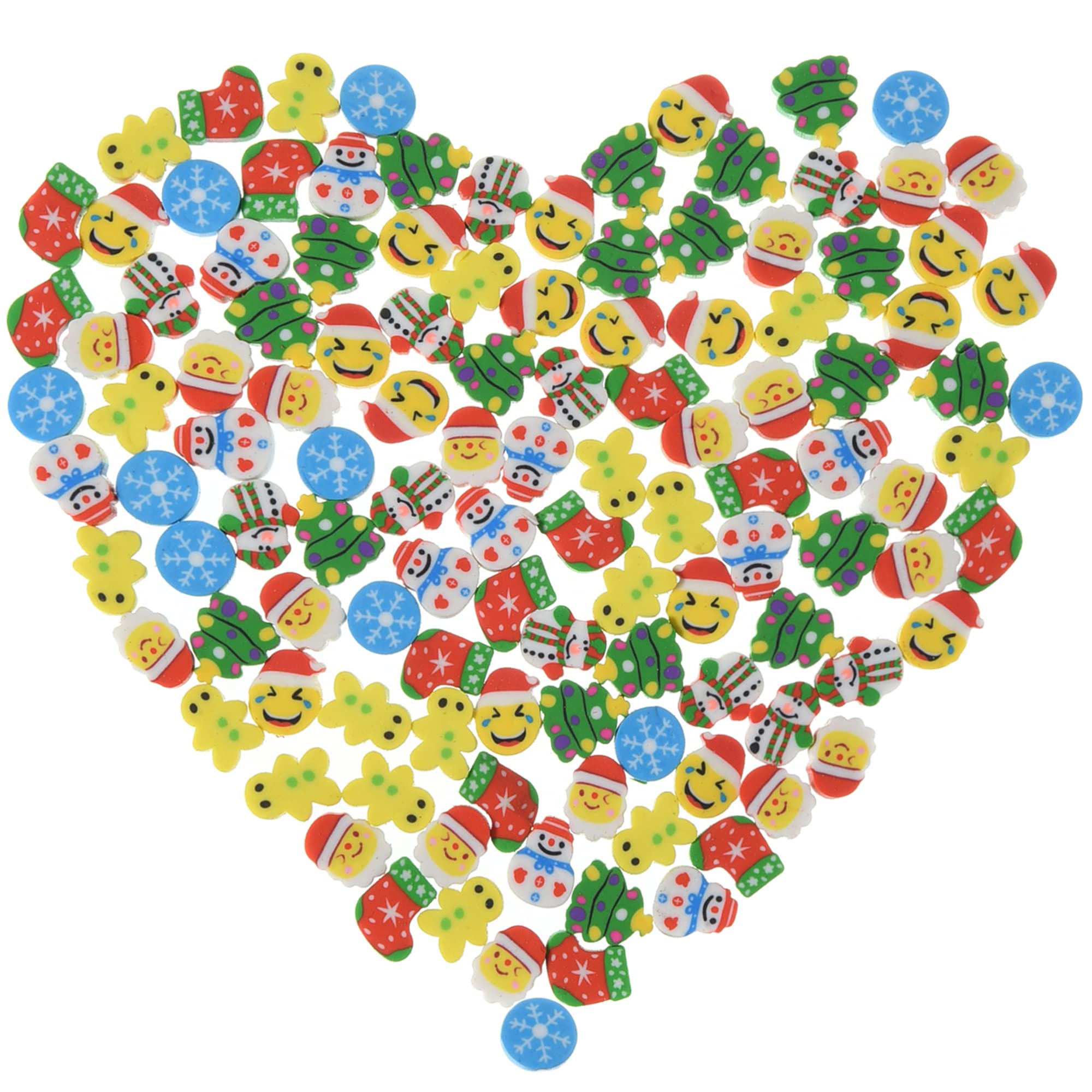 1000 Pcs Christmas Erasers for Kids Bulk, Cute Mini Erasers for Santa Snowman Stocking Gift Filling, Christmas Party Favors