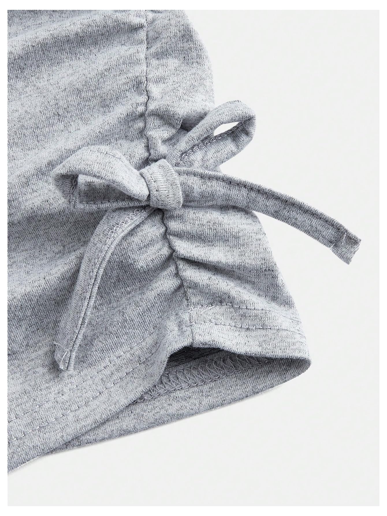 Floerns Conjunto de dos piezas para niña, camiseta de punto con lazo y pantalones acampanados