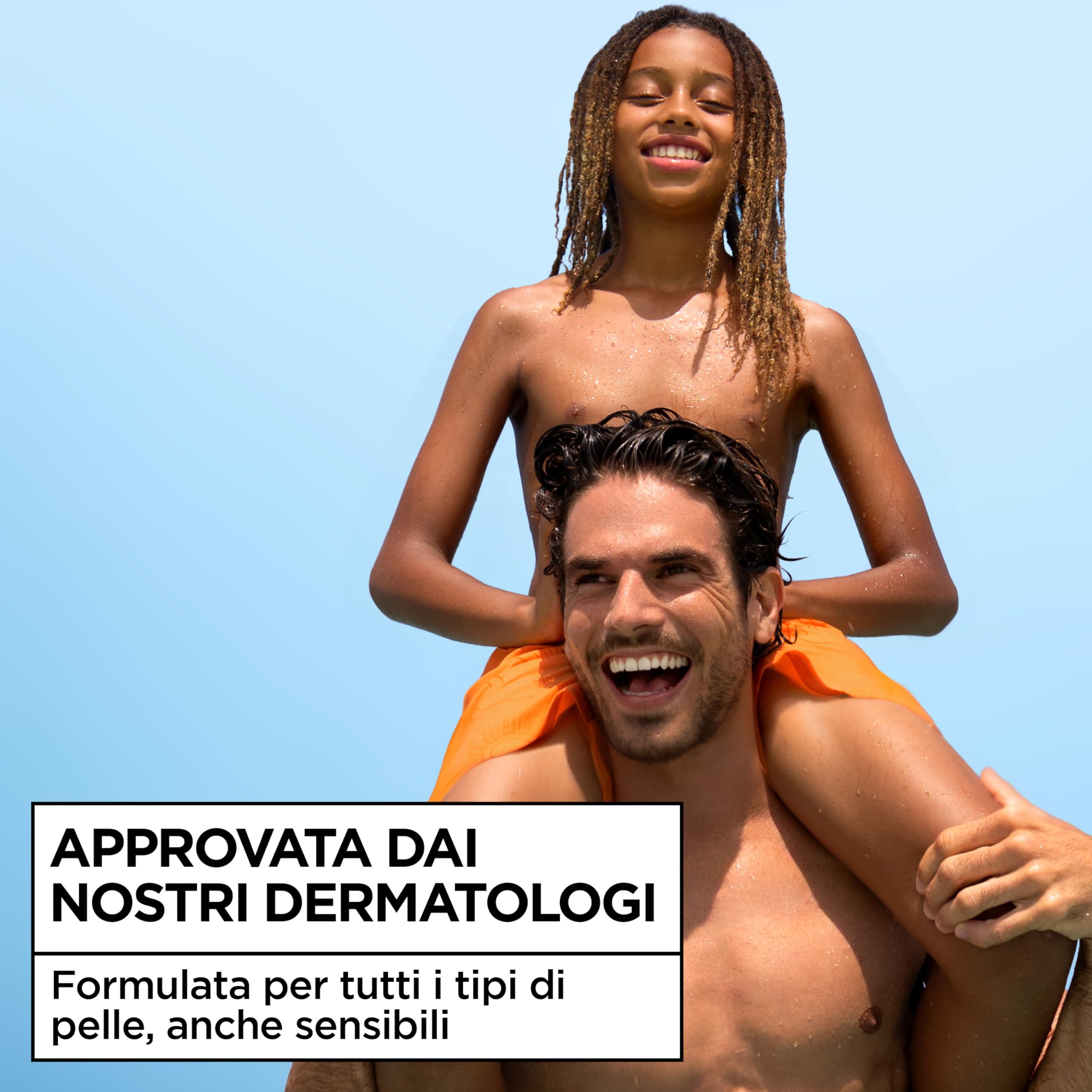 Garnier Acqua Solare Idratante SPF 30, Per Tutti i Tipi di Pelle, Idratazione e Protezione dagli UV, Resistente ad Acqua, Sudore e Sabbia, Finish Invisibile, Ambre Solaire Advanced Sensitive, 150 ml