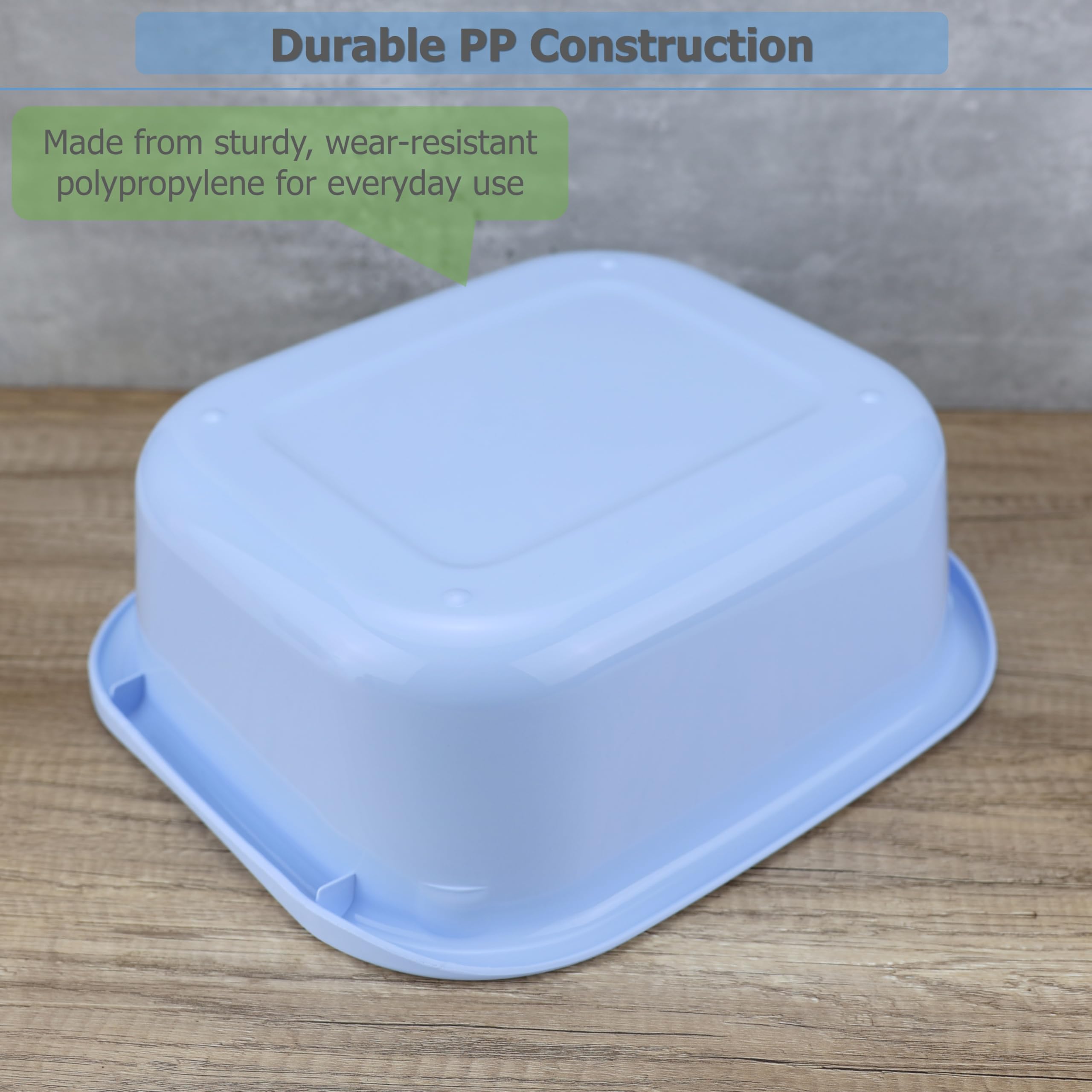 EIKS Lot de 2 bacs à eau rectangulaires en plastique pour un usage domestique, peu encombrant, résistant à la chaleur, idéal pour le nettoyage, le trempage et l'organisation, capacité 6,7 l