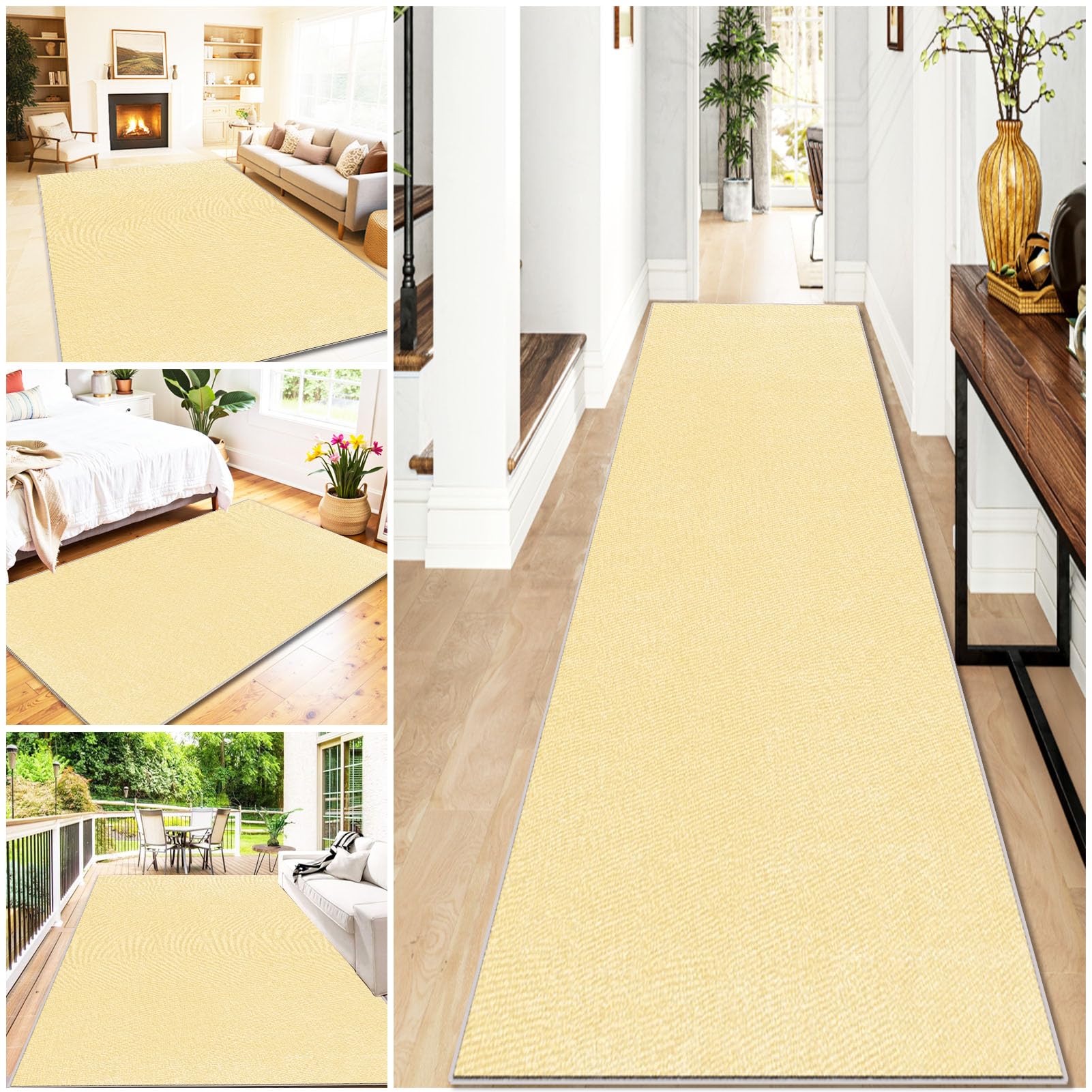 Long Hallway Rug Runner, Kitchen Runner Rugs Washable Non-slip Long Grey Carpet Runner Rugs, 70 x 180 cm Heavy Duty Entrance Mat, Absorbent Area Rugs for Hallway, Living Room, and Door Entrances