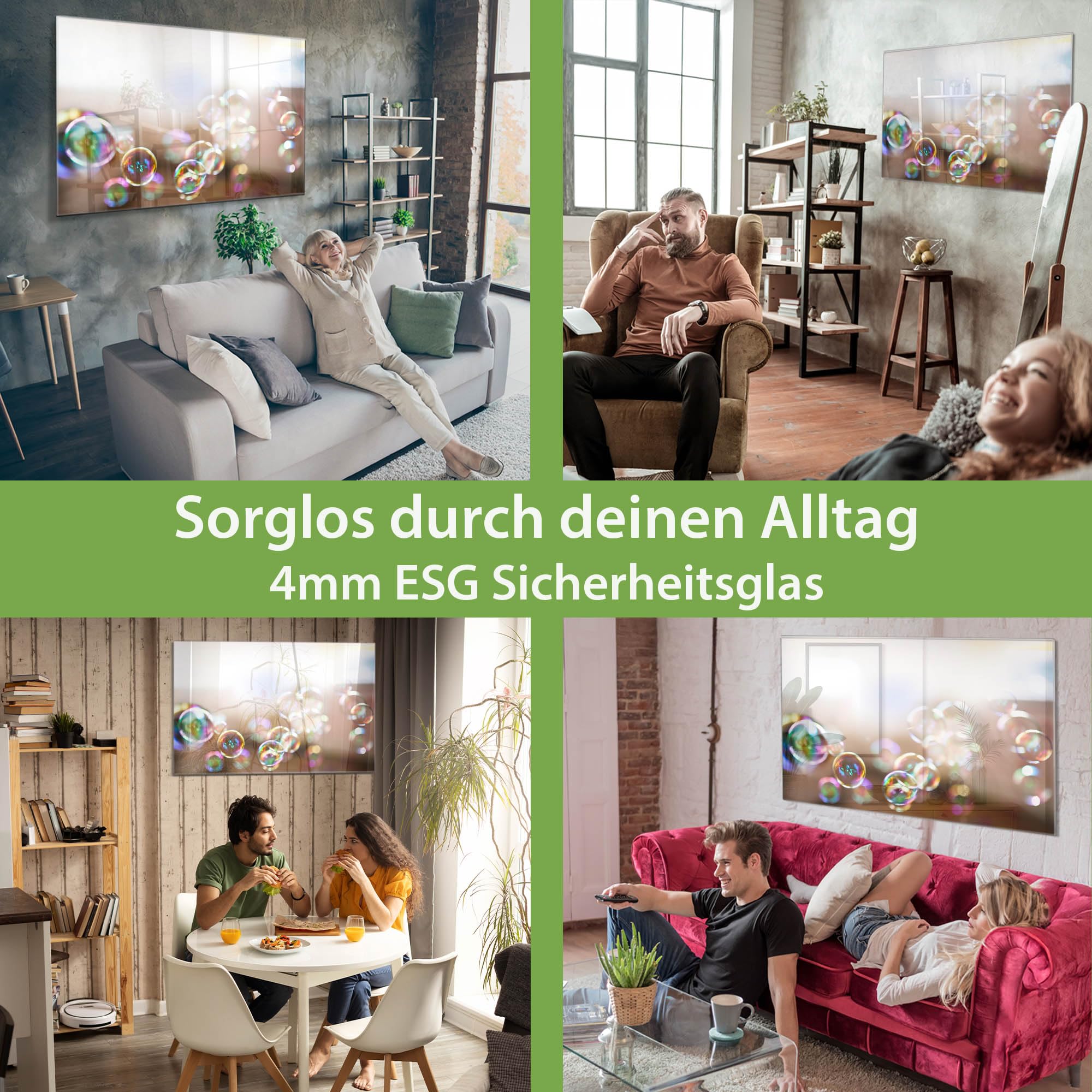 banjado Magnetpinnwand aus Glas in 60x40cm fürs Kinderzimmer