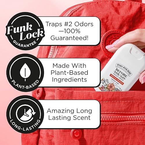 Miniatura 4 de Poo-Pourri Before-You-Go - Aerosol para inodoro, hibisco tropical, tamaño de viaje de bolsillo de 1 onza líquida, hibisco, albaricoque y cítricos