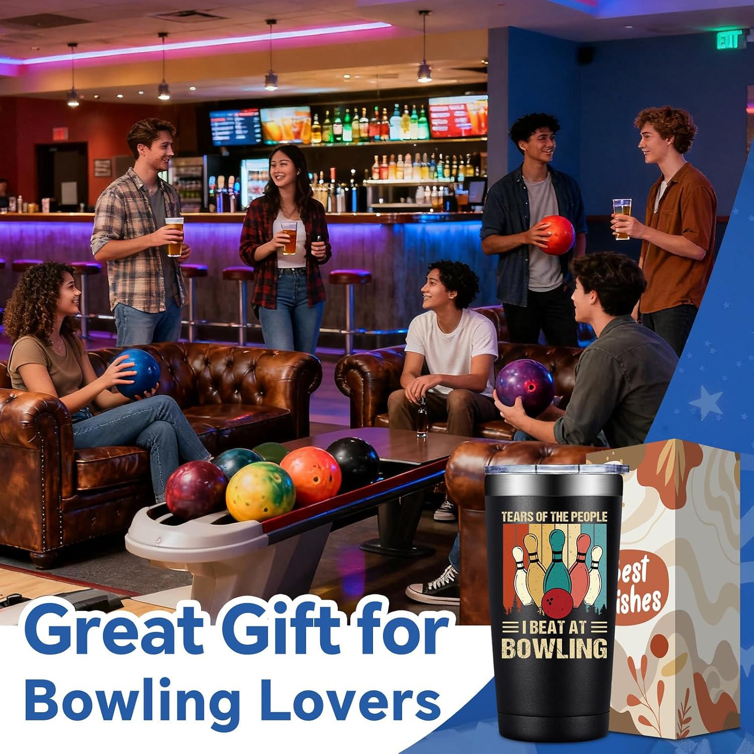 Bowling Gifts for Men, Women - Bowling Accessories - 20oz Tumbler image 2