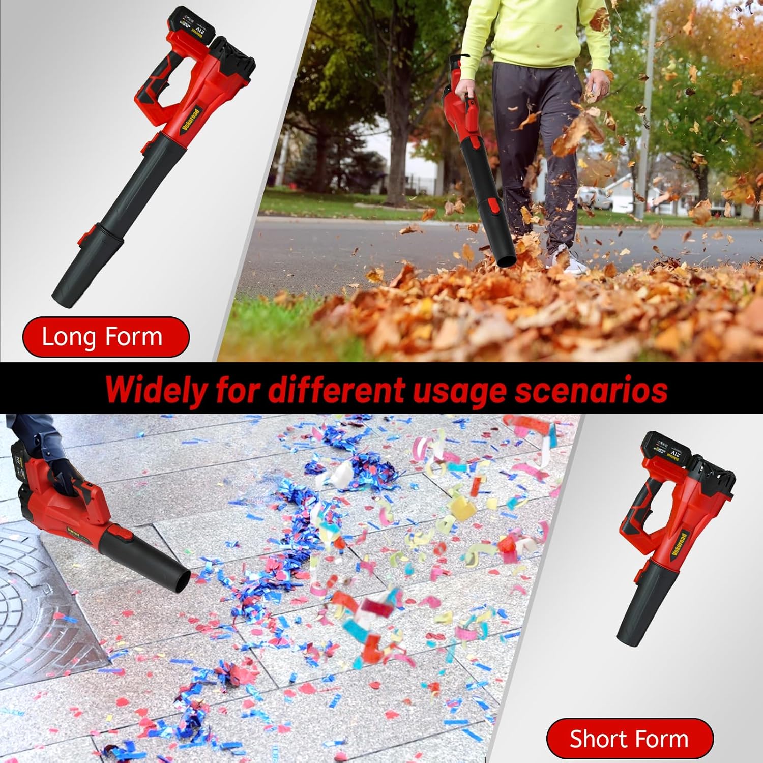 Leaf Blower Cordless with 1 x 5.0Ah Battery and Charger, 480CFM 330MPH Electric Leaves Blower for Lawn Care, Battery Powered Leaf Blower, for Patio, Garden Cleaning, Fast Charger Included