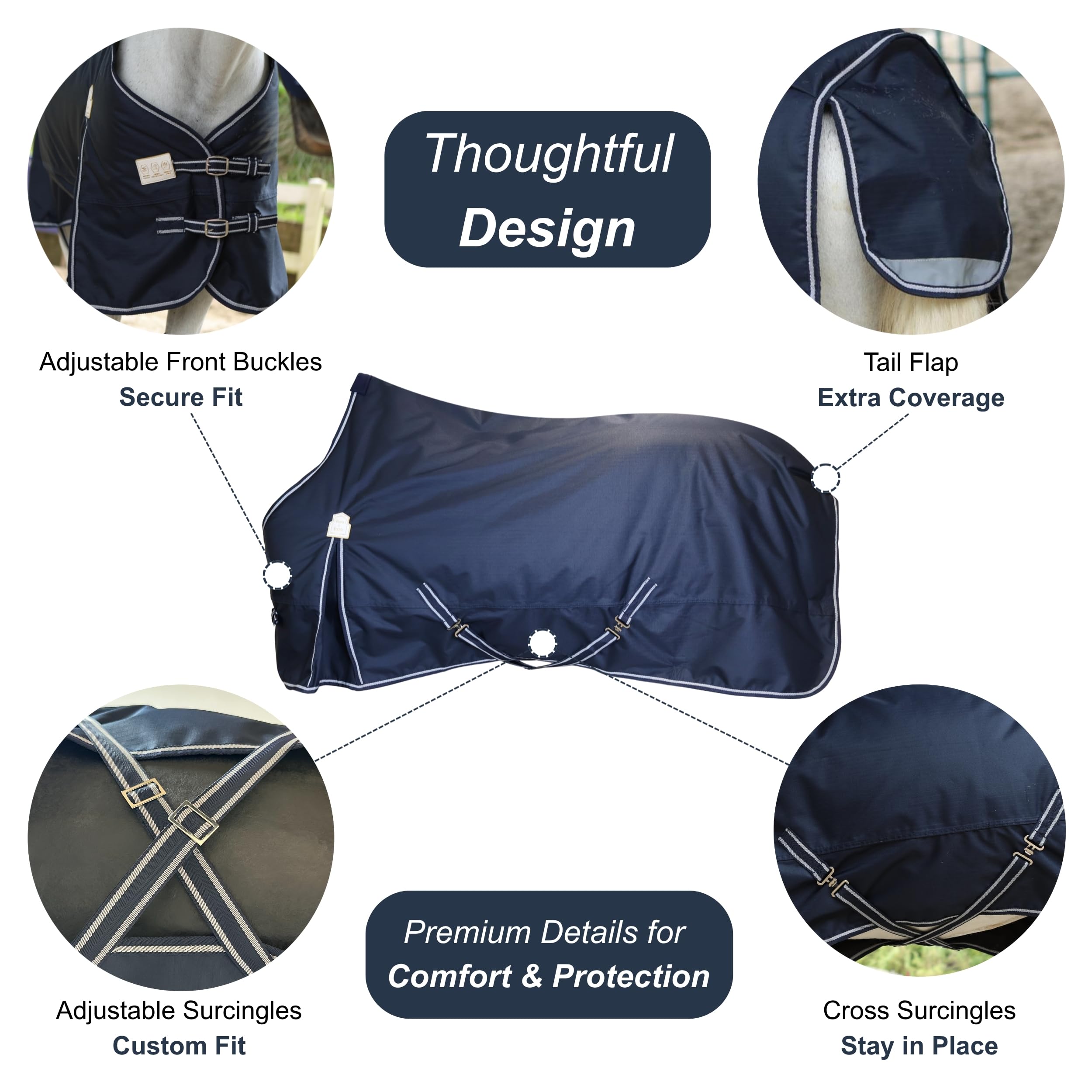 600Denier 3000mm/3000mvp Super Impermeabile & Coperte traspiranti del cavallo per l'inverno