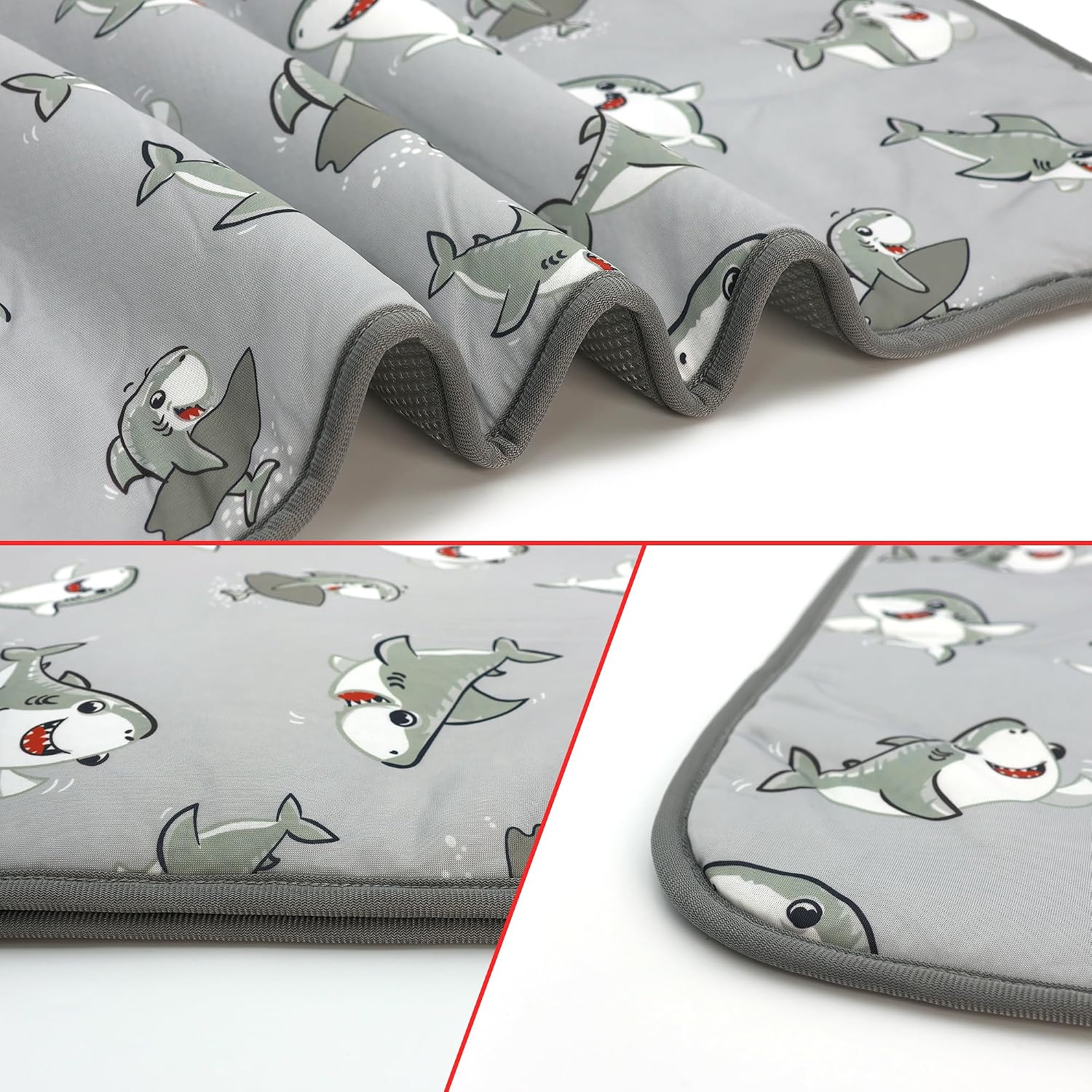 NACOCO Pet Cooling Mat for Dogs Cats - Gray Shark Summer Cool Pad Medium — view 2