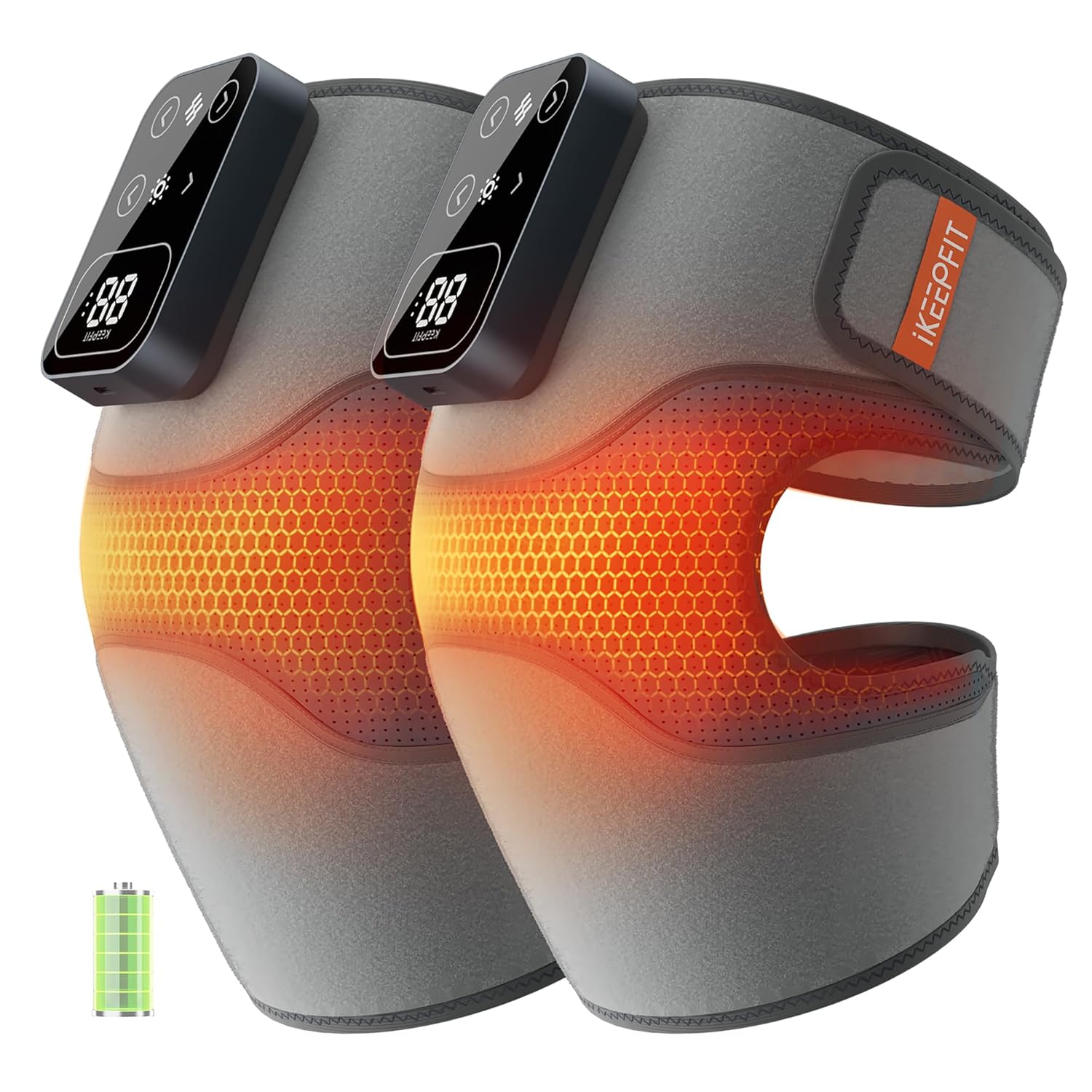 Cordless Knee Massager with Heat Vibration for Pain Relief, MAXwarm 4.0[2025 Upgraded] - Electric Heated Knee Brace with 5 Heat Levels and 3 Massage Mode, Gifts for Men Women...