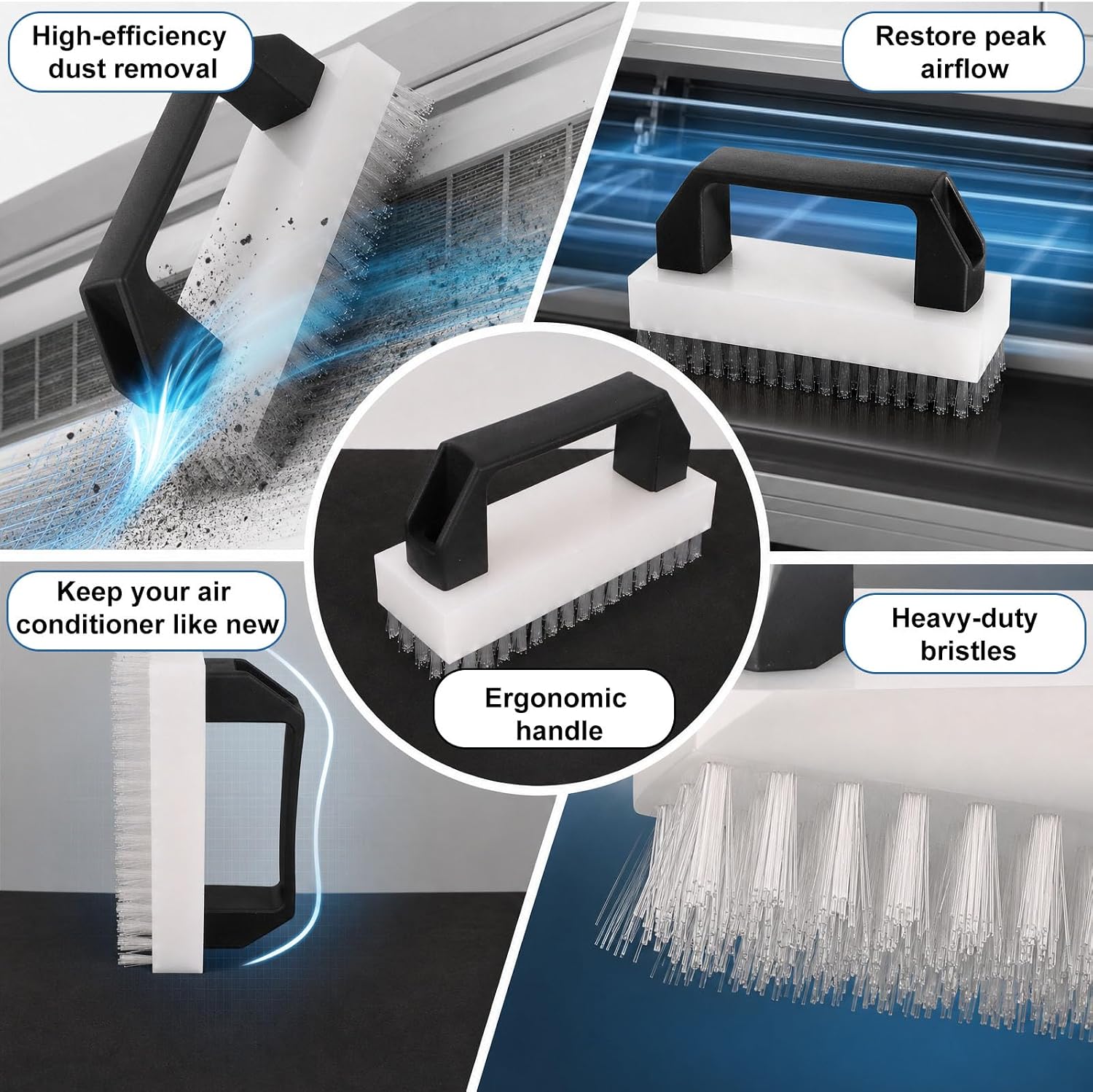 NQEUEPN 4pcs AC Fin Comb Set, Fin Straightening Tool Cleaning Brush