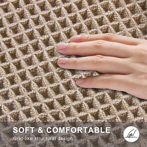 Miniatura 5 de Alfombras de baño bohemias, superabsorbentes, antideslizantes, lavables, ultra suaves, con parte trasera de goma, color gris claro, 17 x 24 pulgadas