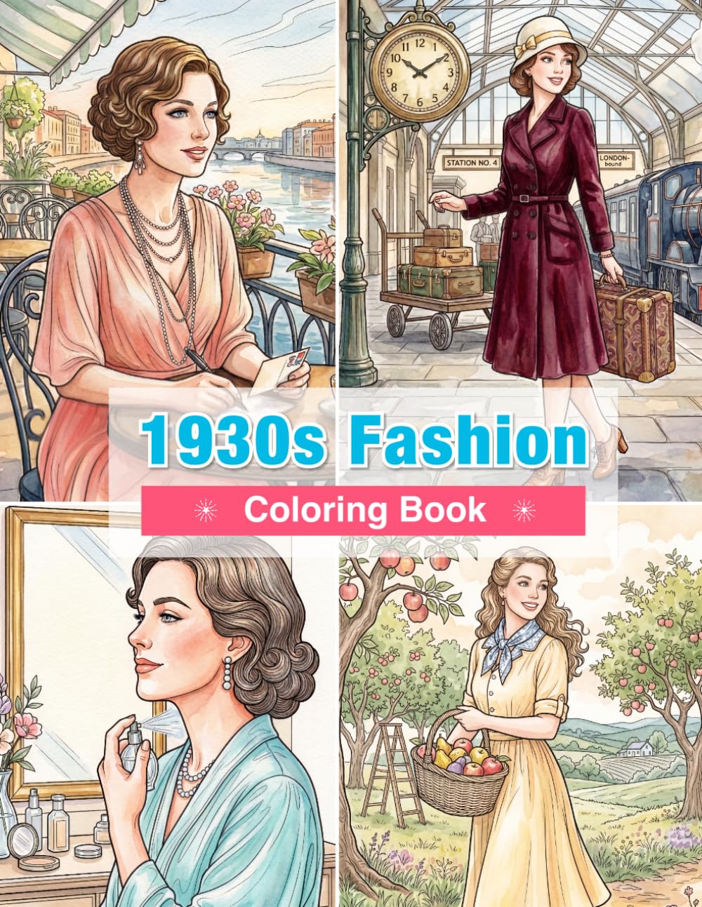 1930s Fashion Coloring Book: Art Deco Elegance for Mindfulness and Relaxation (Vintage Fashion Coloring Series)