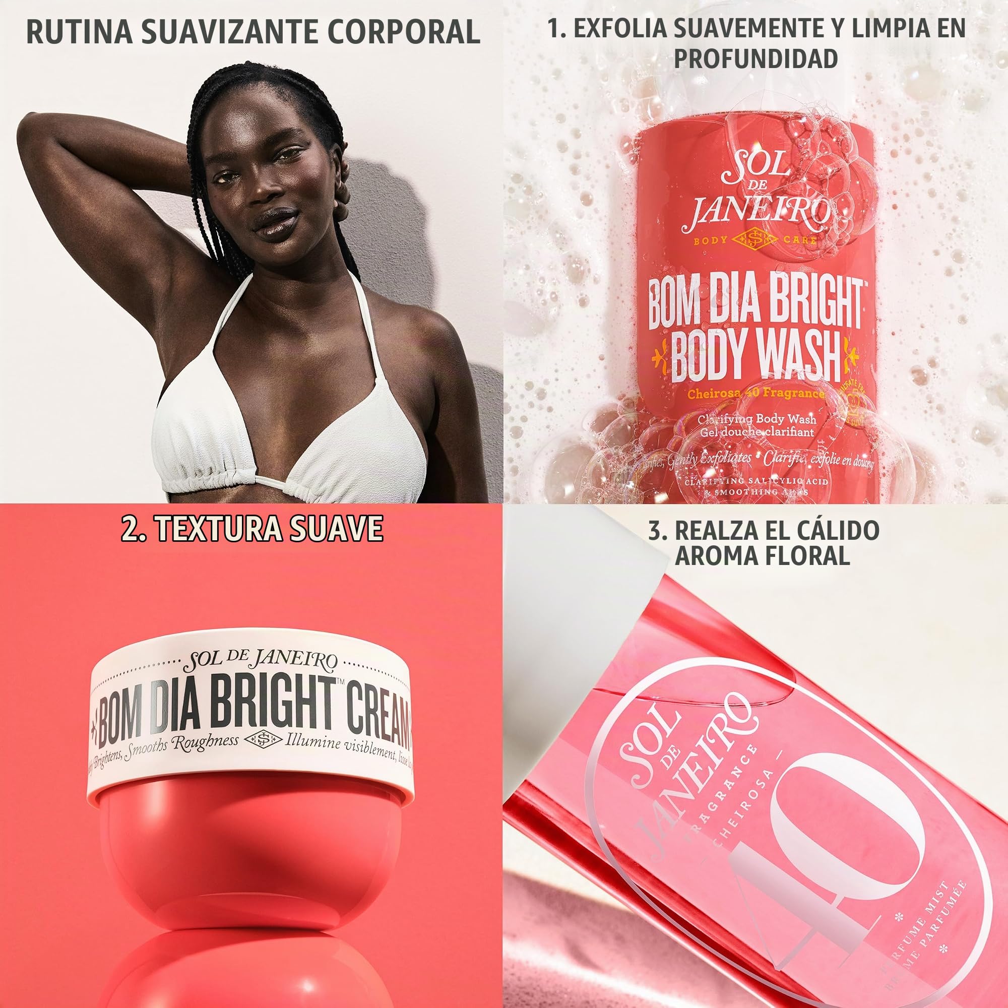 Sol de Janeiro Bom Dia Bright Cream For Unisex 8 oz Body Cream | Hidratación de 24 horas, ilumina visiblemente, crema corporal para piel con baches