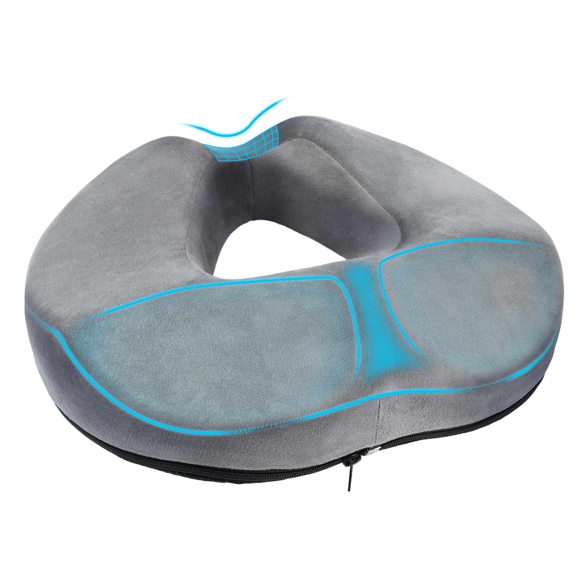 HELILBSRIAIN Ciambella per Sedersi Ergonomica – Cuscino Sedia in Memory Foam, Ciambella Antidecubito per Casa, Ufficio e Auto, Cuscino Sedia Confortevole