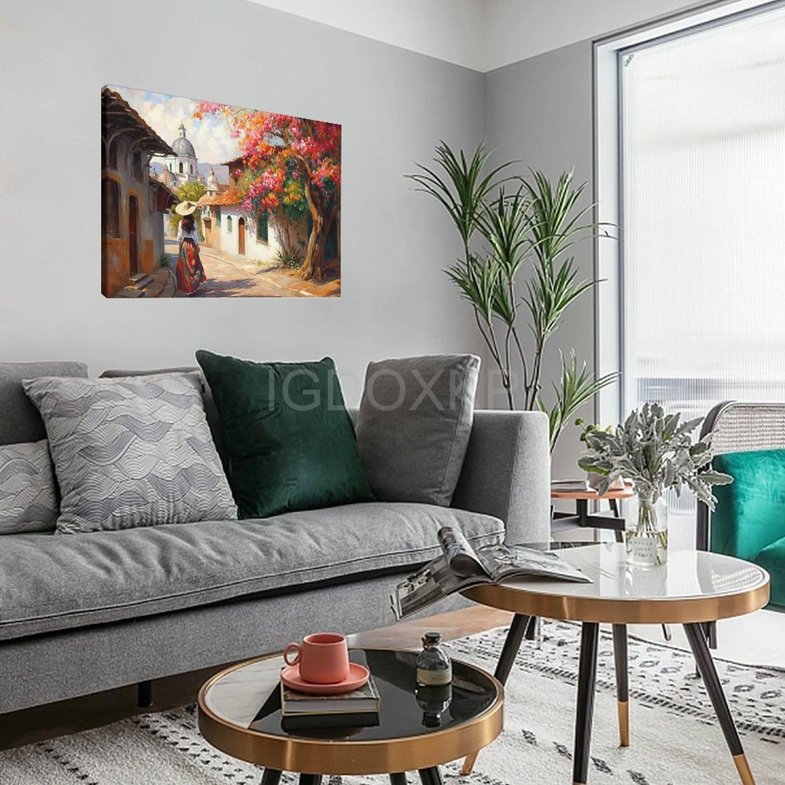 タペストリー　メキシコミチョアカン Amazon.com: SAEYZ Mexican Art Poster Canvas Wall Art Rustic