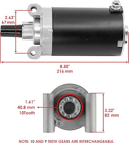 Miniatura 3 de Caltric Motor de arranque compatible con Cub Cadet Tractor I1046 I1050 Kohler 20Hp Courage Twin Gas 2006 en adelante