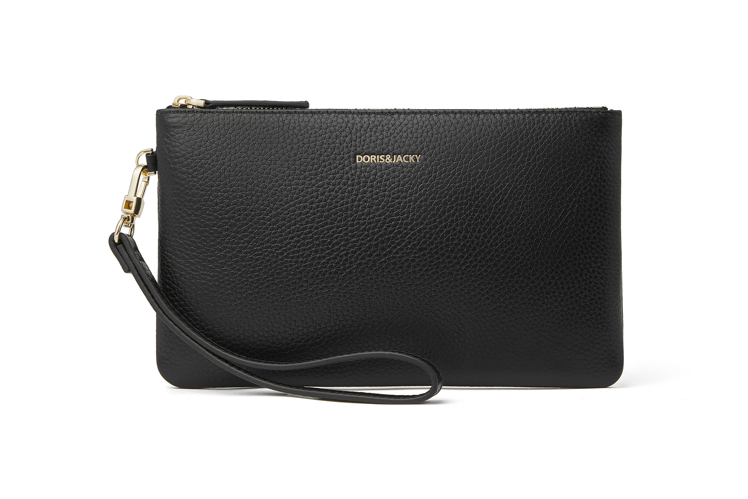 DORIS&amp;JACKY Small Leather Wristlet Clutch Slim Cellphone Wallet for Women