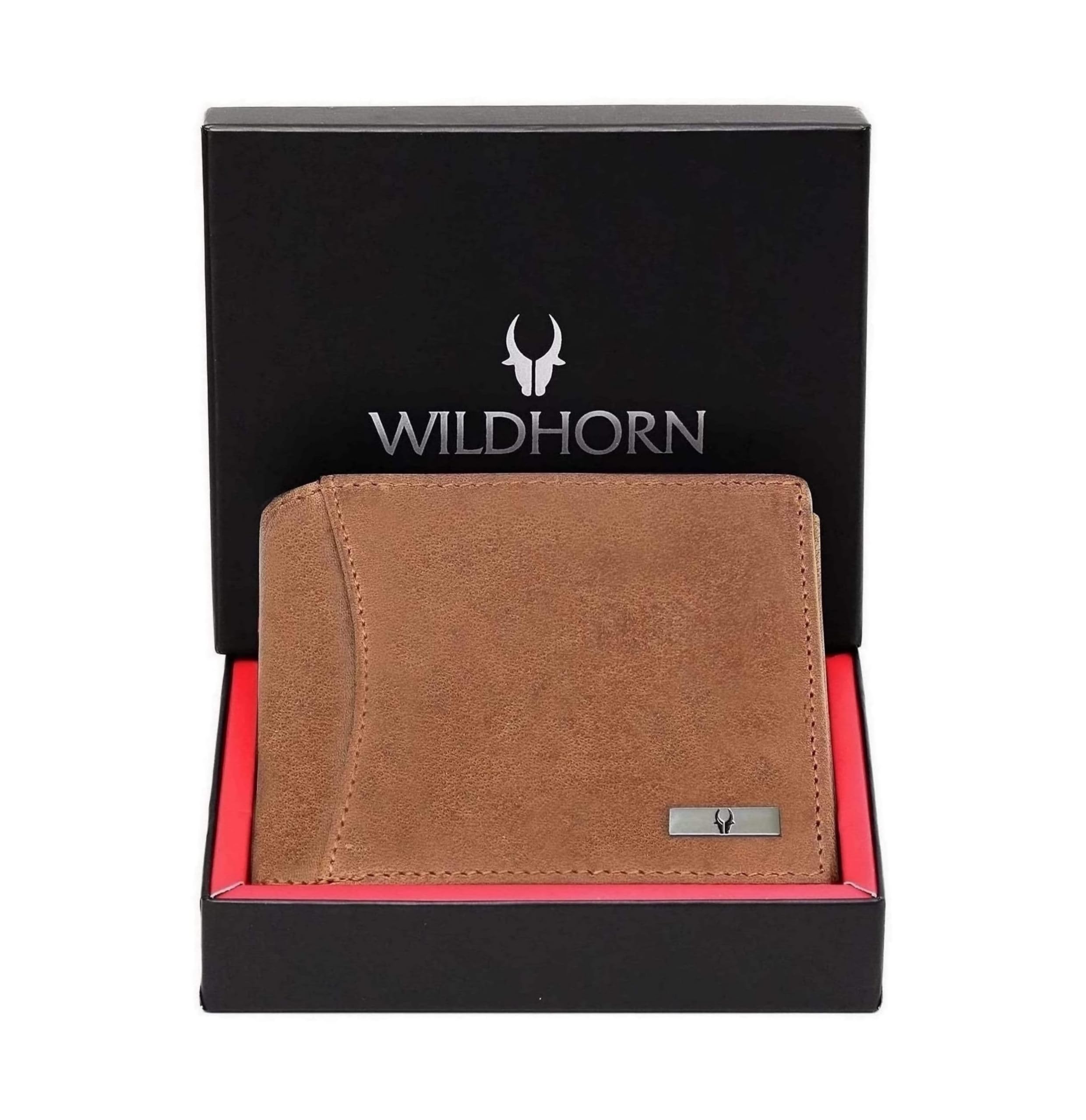 WildHorn Leather Wallet for Men, Tan Hunter,(Pack of 1)