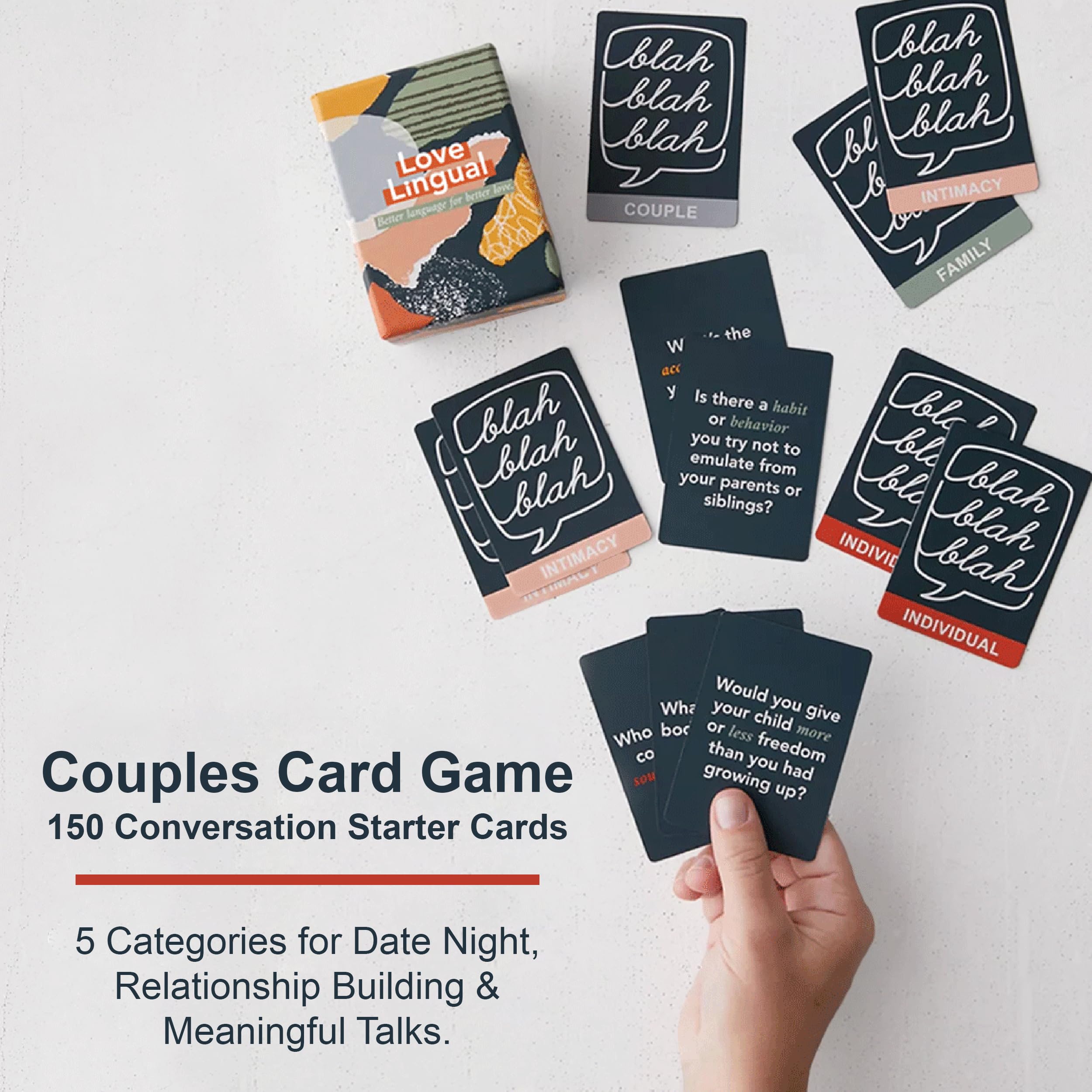 FLUYTCO Love Lingual: The Original Couples Card Game | 150 Conversation Starter Cards for Date Night, Deeper Connection & Relationship Building | Intimacy Game — Amazon image 2