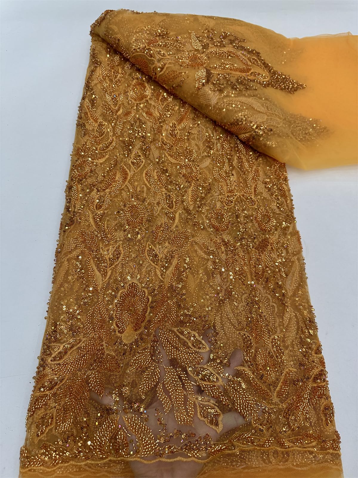 Amazon.com: Gorgeous Handmade Heavy Beaded Lace Fabric, Perfect for Wedding Gowns and Prom Dresses (5 Yards,Orange) Amazon.com: Gorgeous Handmade Heavy Beaded Lace Fabric, Perfect for Wedding Gowns and Prom Dresses (5 Yards,Orange)