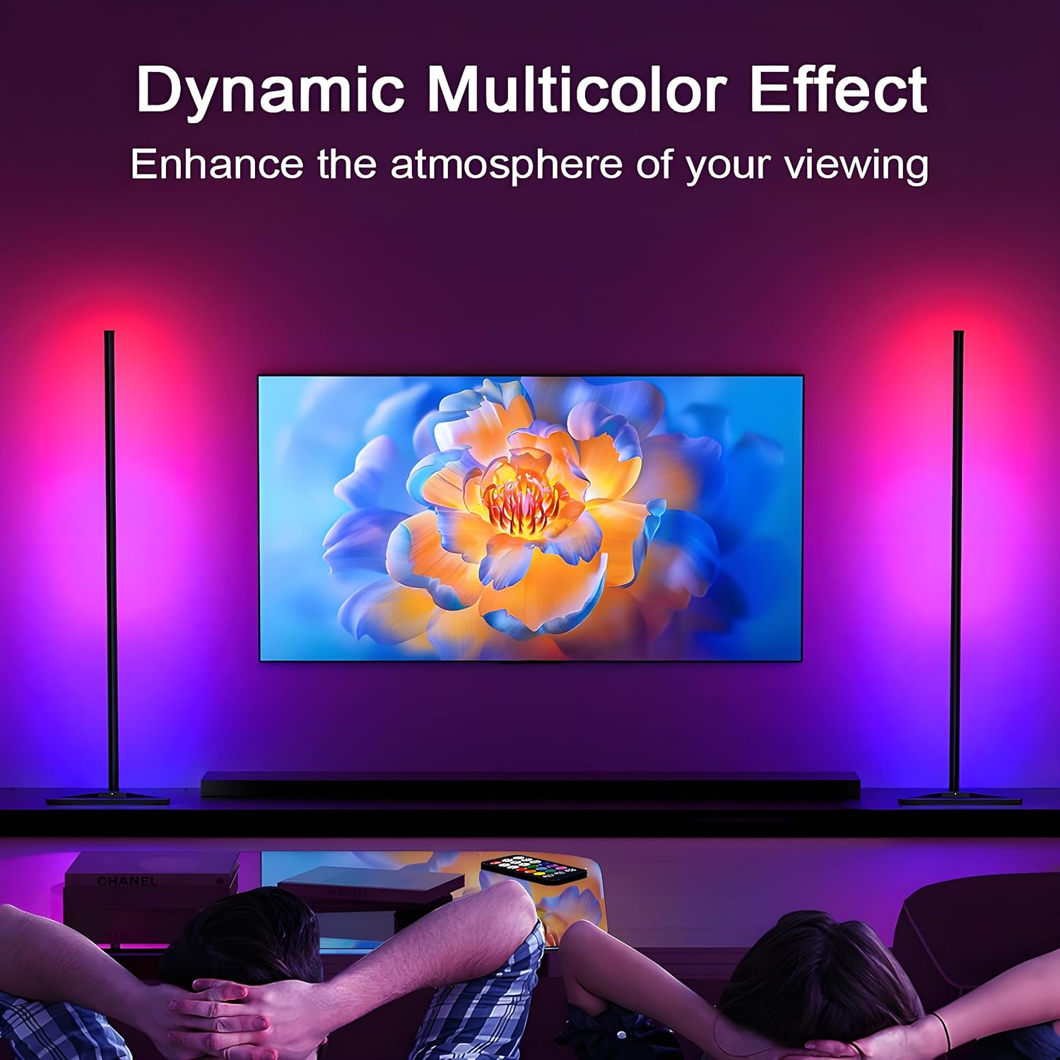 RGB Corner Floor Lamp with App & Remote Control, 16 Million Colors LED Lights / 68+ Scenes/Dimmable/Music Sync/Timer/Modern Farmhouse Night Light for Living Room, Bedroom, Gaming Room Decor