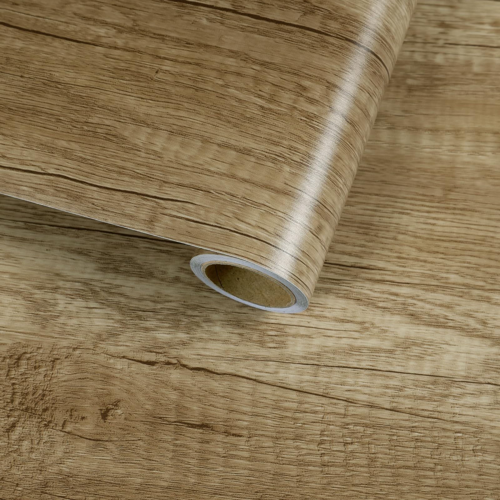 VaryFloral Light Oak Wood Effect Vinyl Self Adhesive Wallpaper 30cmx300cm
