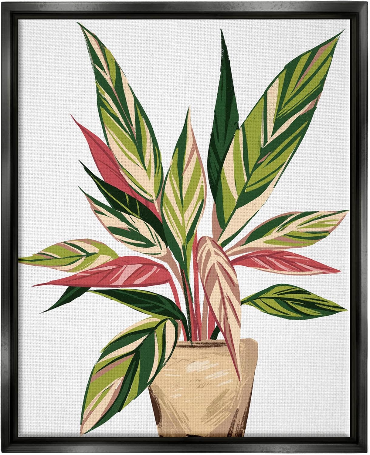 Stupell Industries Modern Potted Plant Leaves Floating Framed Wall Art, Design by Ziwei Li