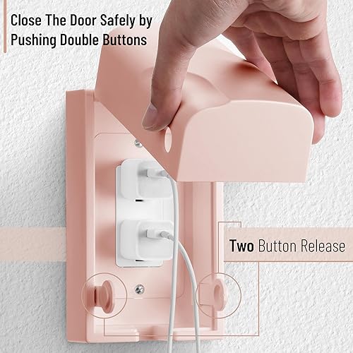 Miniatura 4 de Bates - Caja de seguridad para bebés, rosa, cubiertas de salida a prueba de bebés, Cubiertas de enchufe a prueba de bebés, Cubierta de enchufe para
