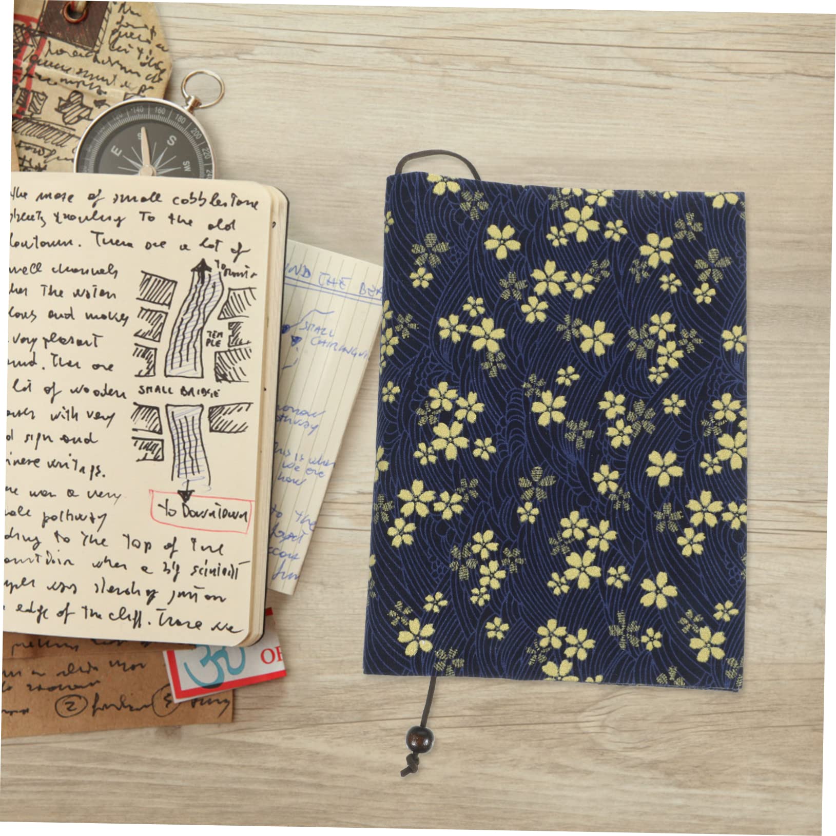 NUOBESTY 4pièces Housse De Tissu Pour Carnet Étui Décoratif Fait Main Couverture Ajustable Pour Protège-cahiers Et