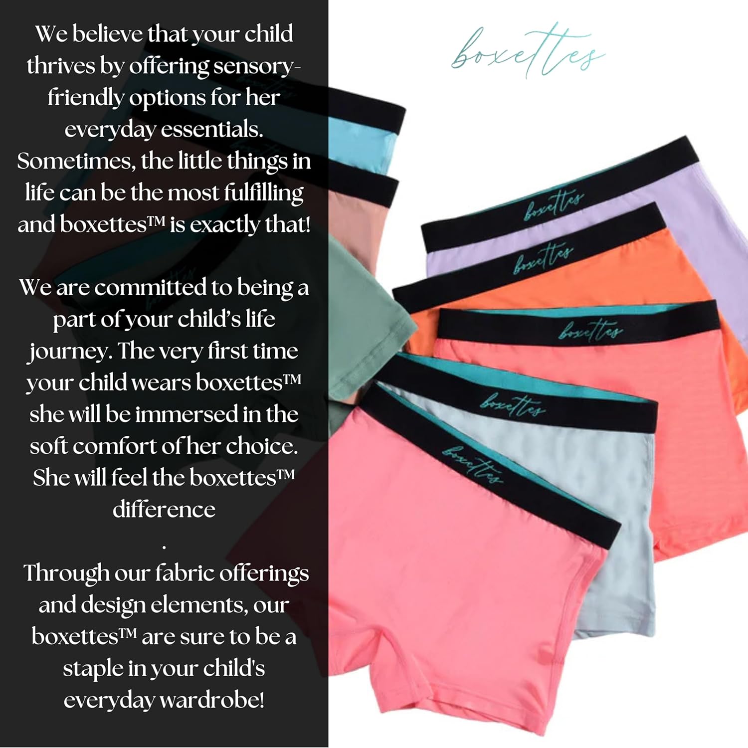 Girls Boxer Briefs (5-Pack Cotton, Modal or Nylon Mesh) Super soft. Full-coverage. Sensory-friendly. Feminine Lining. Tagless - Image 6