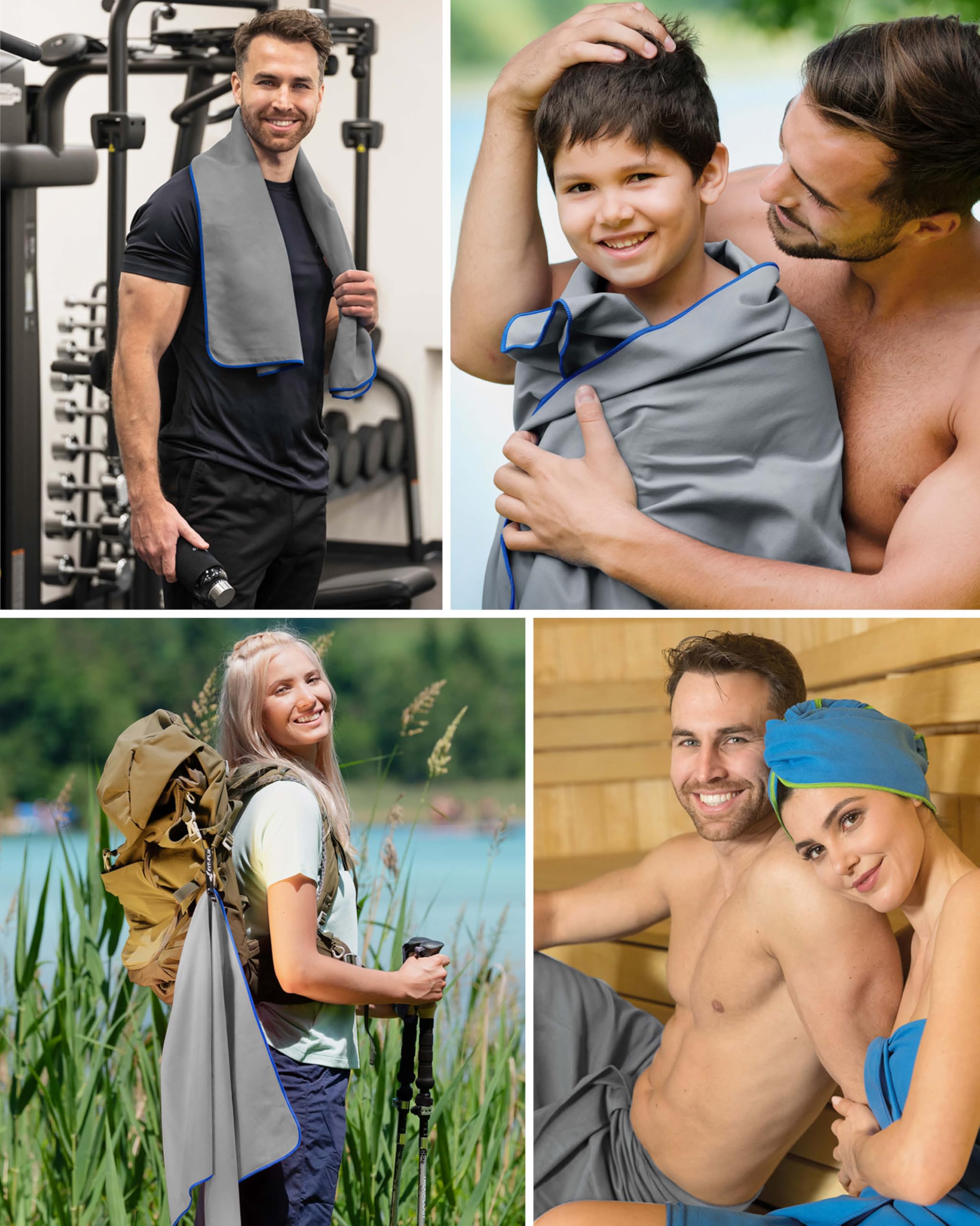 Fit-Flip Asciugamano microfibra - compatto e ultraleggero - asciugamani palestra - il perfetto telo mare grande - ottimale per viaggio, sport e piscina