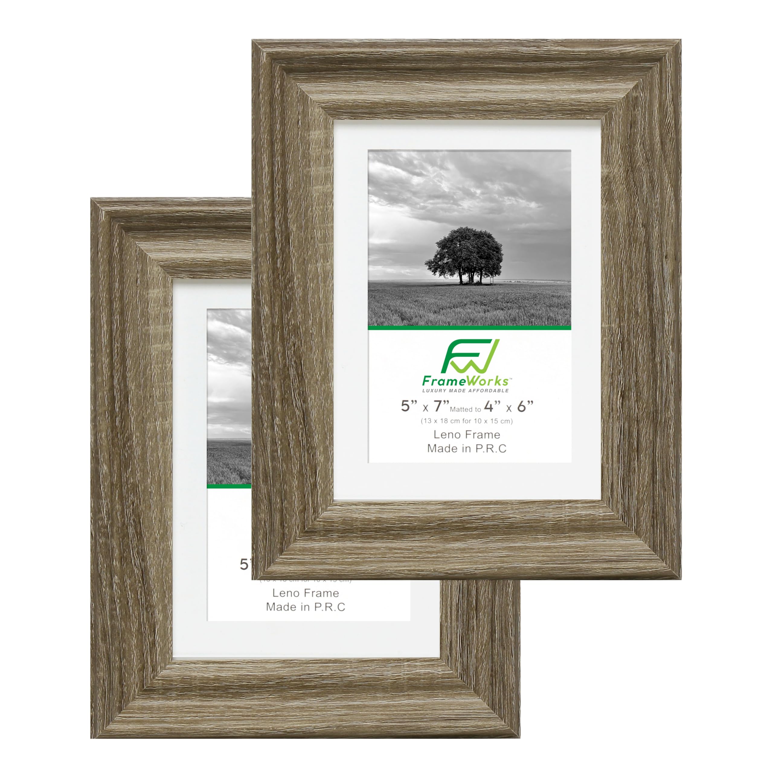 FrameWorks - 2-Pack - 5” x 7” Matted to 4" x 6" Black Wooden Picture Frames with Luxury Wide Molded Edge, Removable Mat, and Tempered Glass — Amazon image 8