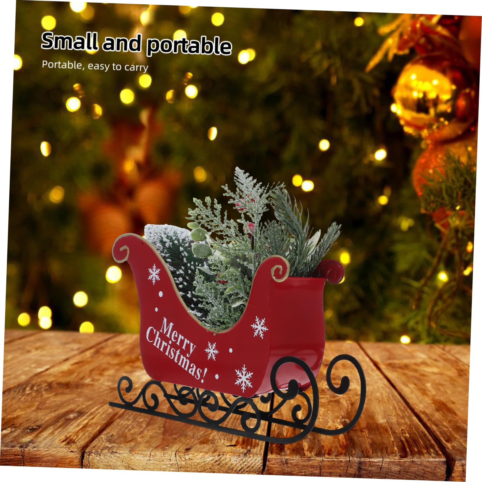 Decoración navideña, Trineo navideño, decoración de Mesa, Adorno navideño Artesanal para decoración del hogar, Centro de Mesa navideño para mesas y estantes, Material Seguro, diseñ