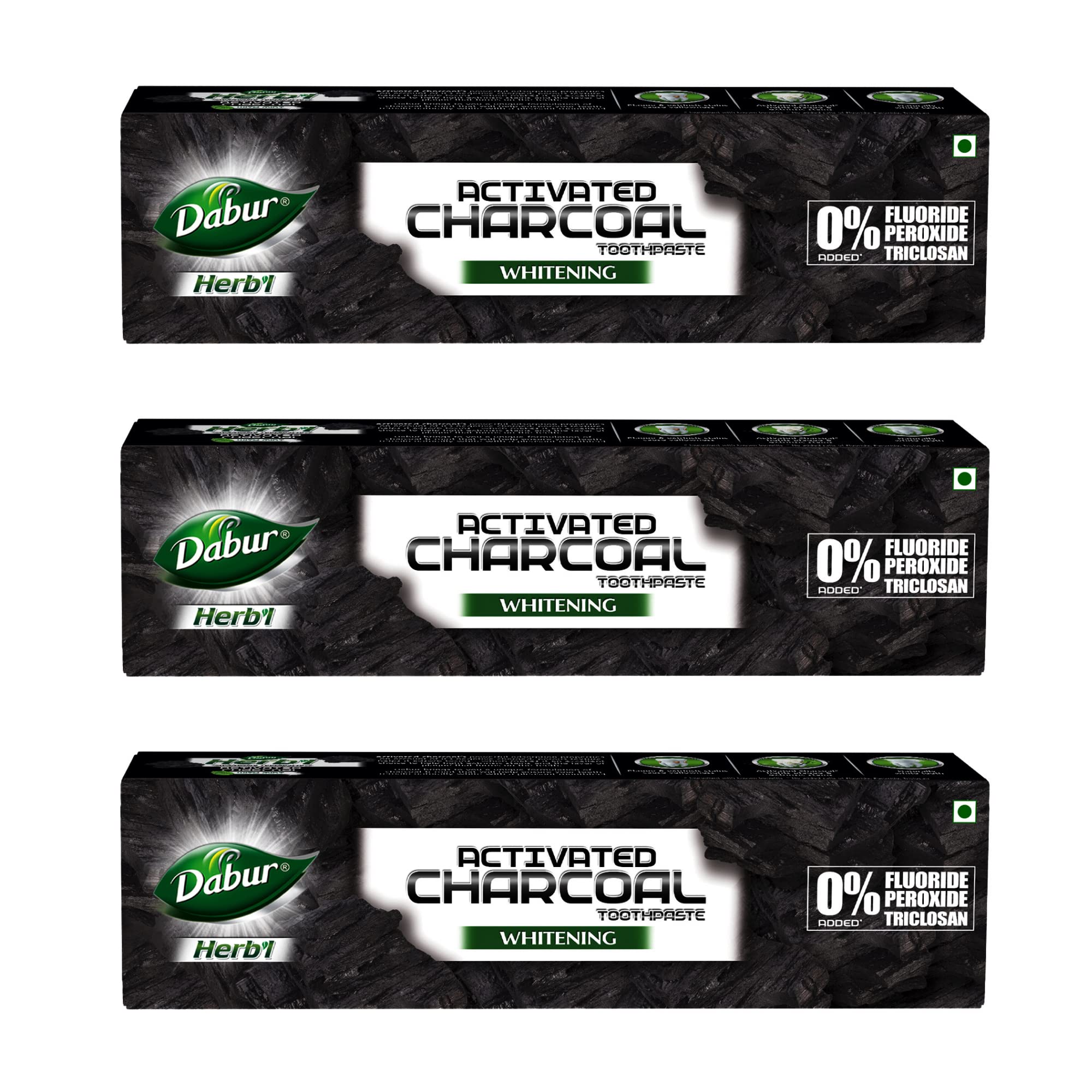 Dabur Herb'l Activated Charcoal and Mint (Black Gel) 120g (Pack of 3)