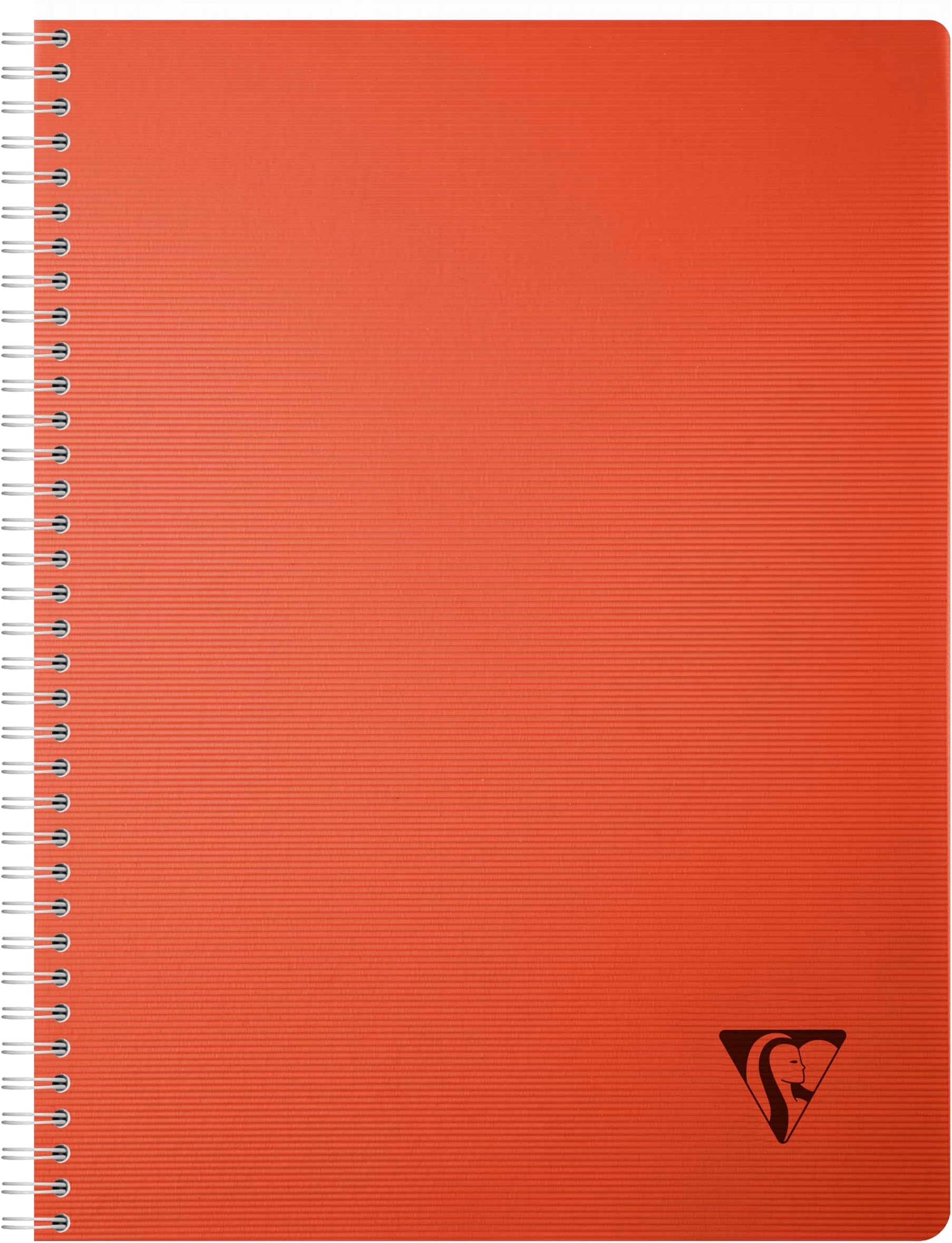Clairefontaine 327123C LiniColour ESSENCE A Spiral Notebook A4 21x29,7cm - 180 Small Squares Pages - White Paper 90 g - Transparent Polypro Cover - Garance Red