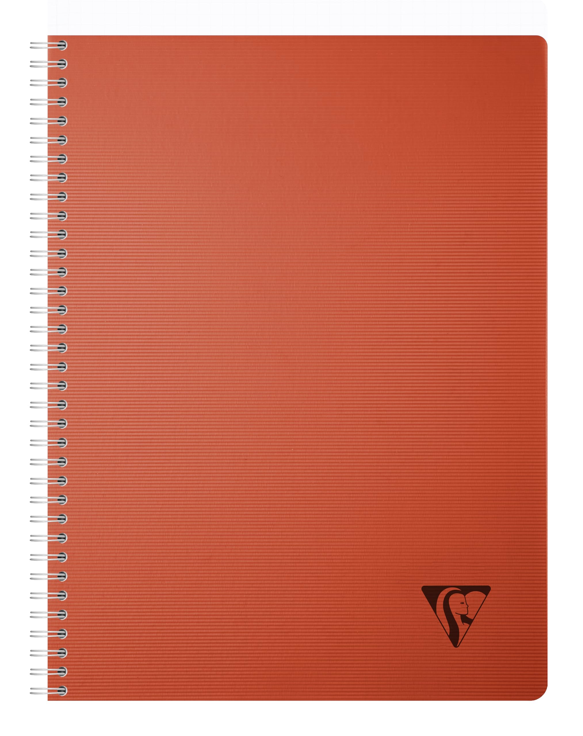 Clairefontaine 327123C LiniColour ESSENCE A Spiral Notebook A4 21x29,7cm - 180 Small Squares Pages - White Paper 90 g - Transparent Polypro Cover - Garance Red