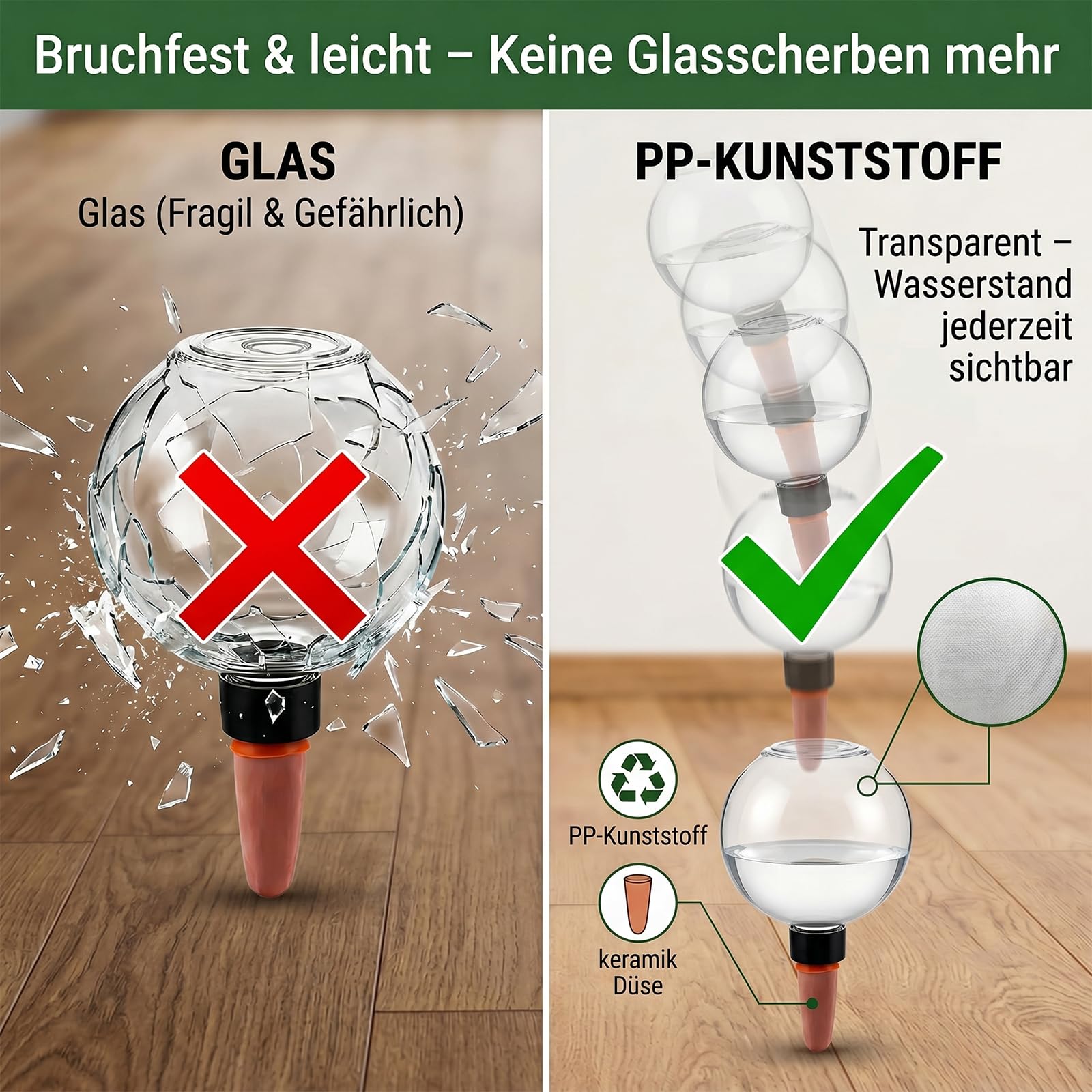 500ml BewäSserungskugeln Automatische BewäSserungs für Zimmerpflanzen, Tonkegel BewäSserungs, GießKugel für Zimmerpflanzen & BalkonkäSten, Pflanzen BewäSserung Im Urlaub (8pcs)