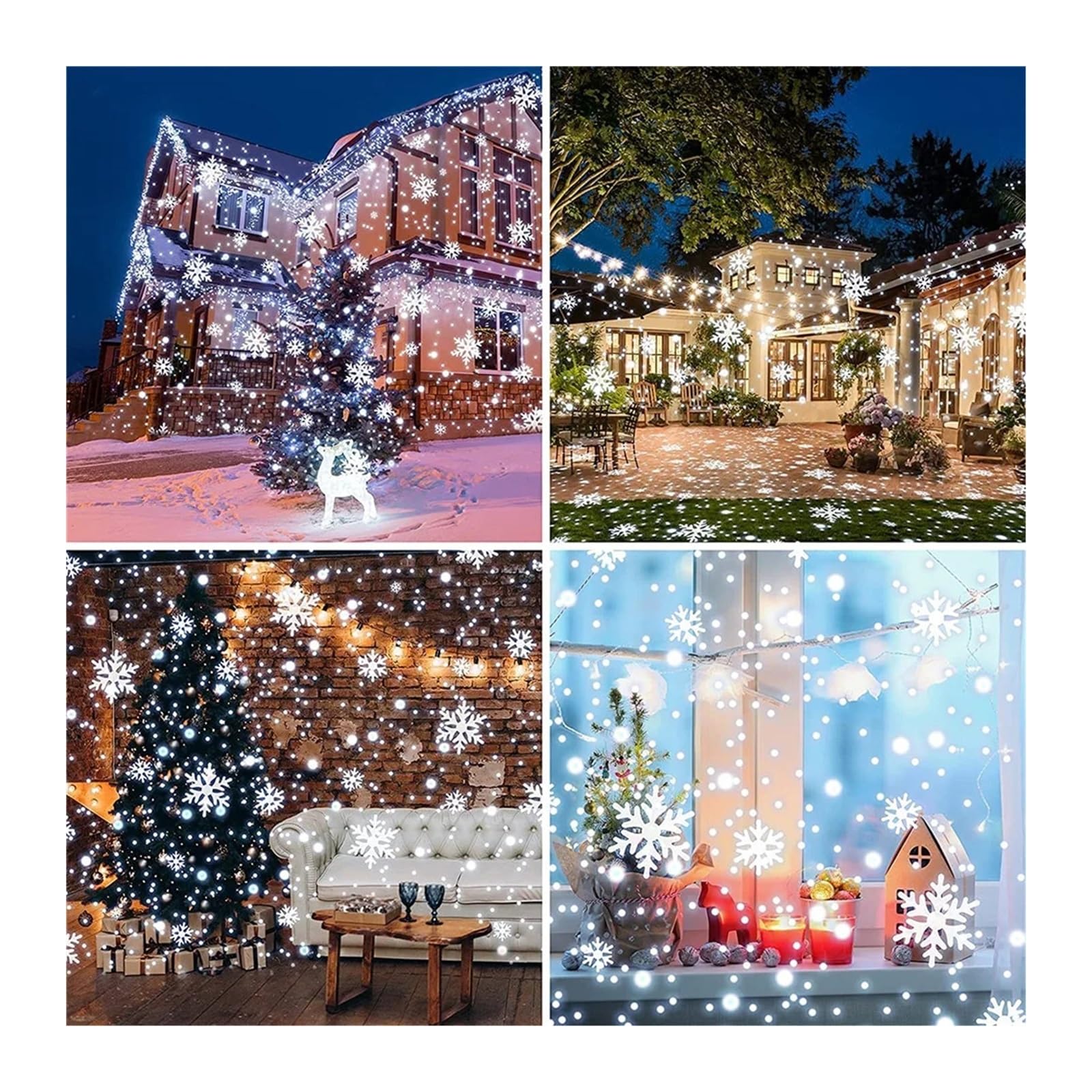 Projektor Weihnachten, Eulenform Outdoor Weihnachten Snowdots Schneeflocke or Lichter IP65 Wasserdicht Schneefall Landschaft Licht for Garten Wand Dekor