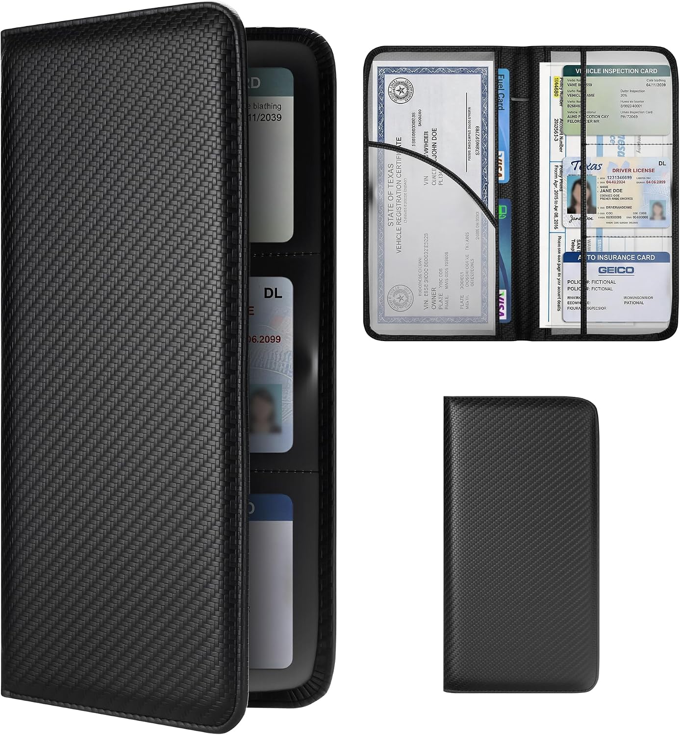 Tipmile Car Registration and Insurance Holder PU Leather Vehicle Glove Box Organizer with Magnetic Closure, for Documents, License & Cards, Essential Auto Interior Accessories