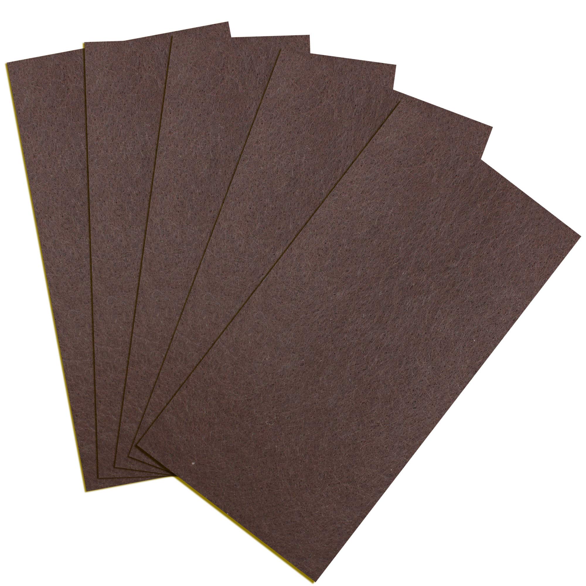 Lifeswonderful Brown,Coffee 5 Pieces Self Adhesive Cut To Size Sticky Felt Pads For Furniture Feet 100Mm X 200Mm By Lifeswonderful®