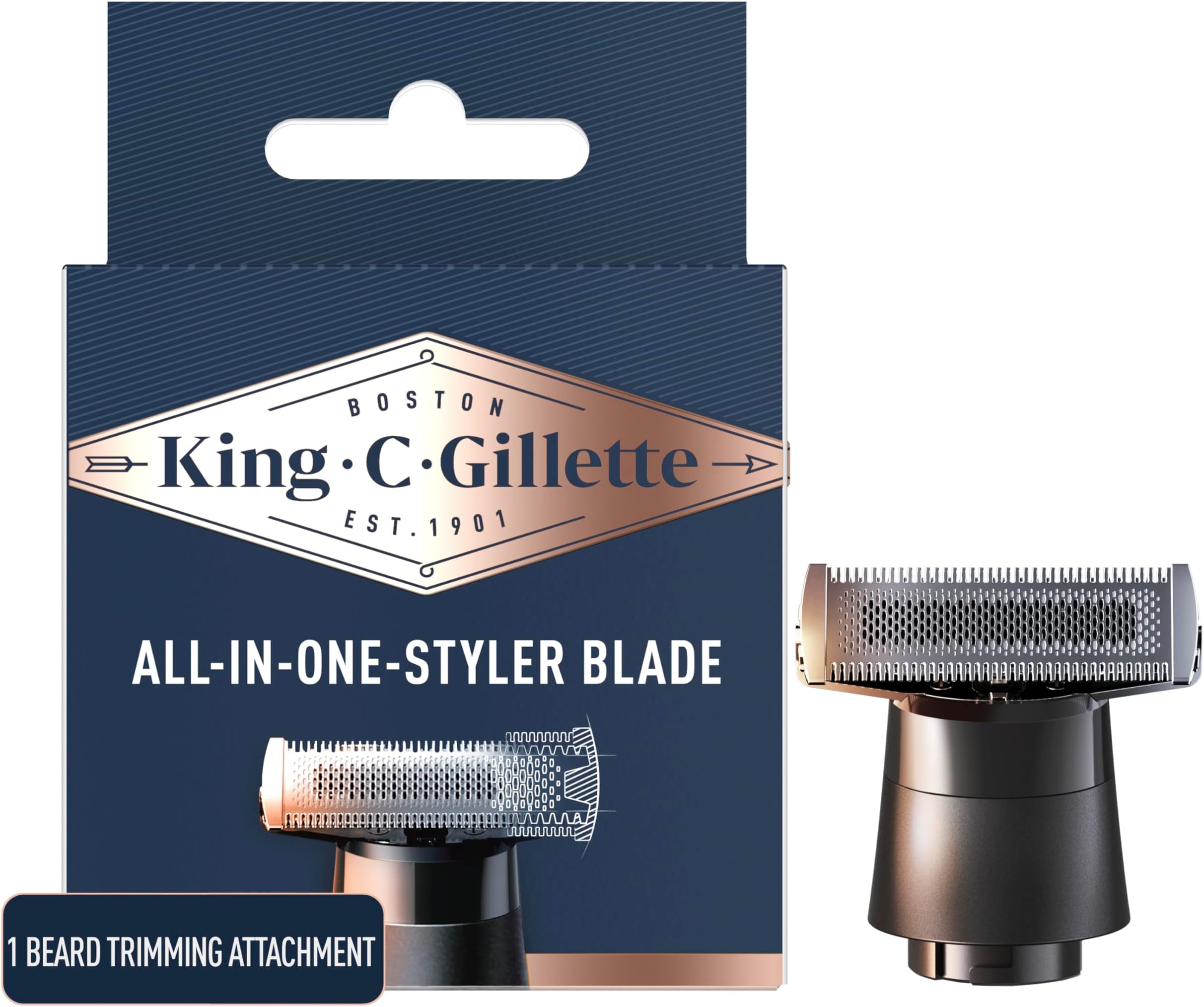 All-in-One Styler Beard Trimmer Razor Refill with 4-Directional Metal Razor Blades, 1 Cartridge
