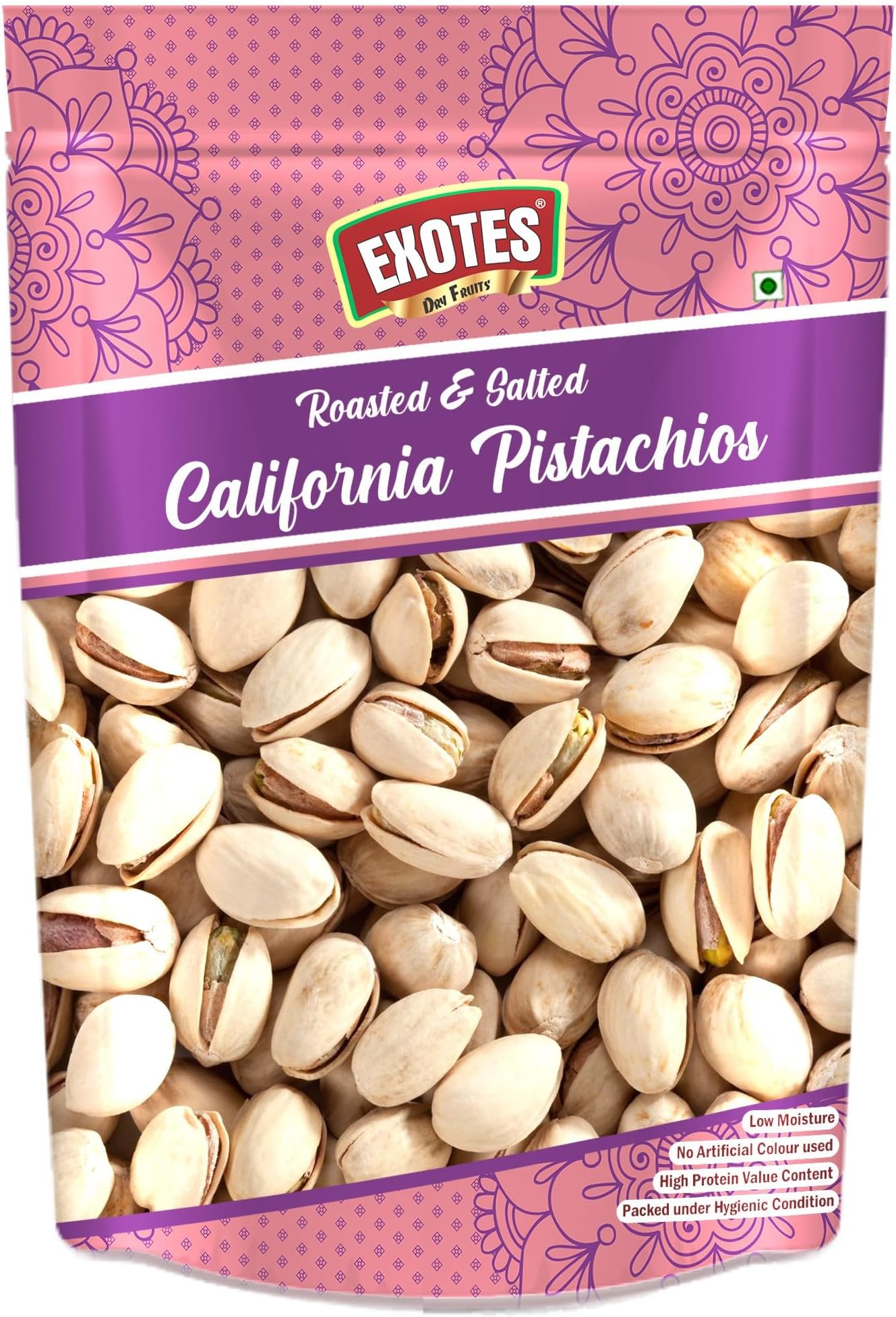 Exotes Roasted and Salted Pistachios 200 Grams – Tasty Crunchy Healthy Nut Snack | Pista Dry Fruit | Rich in Protein, Fiber & Antioxidants | Great for Kids During Study Time and Office Breaks | Vegan Friendly Pista | Low Calorie - Lightly salted Pistachios