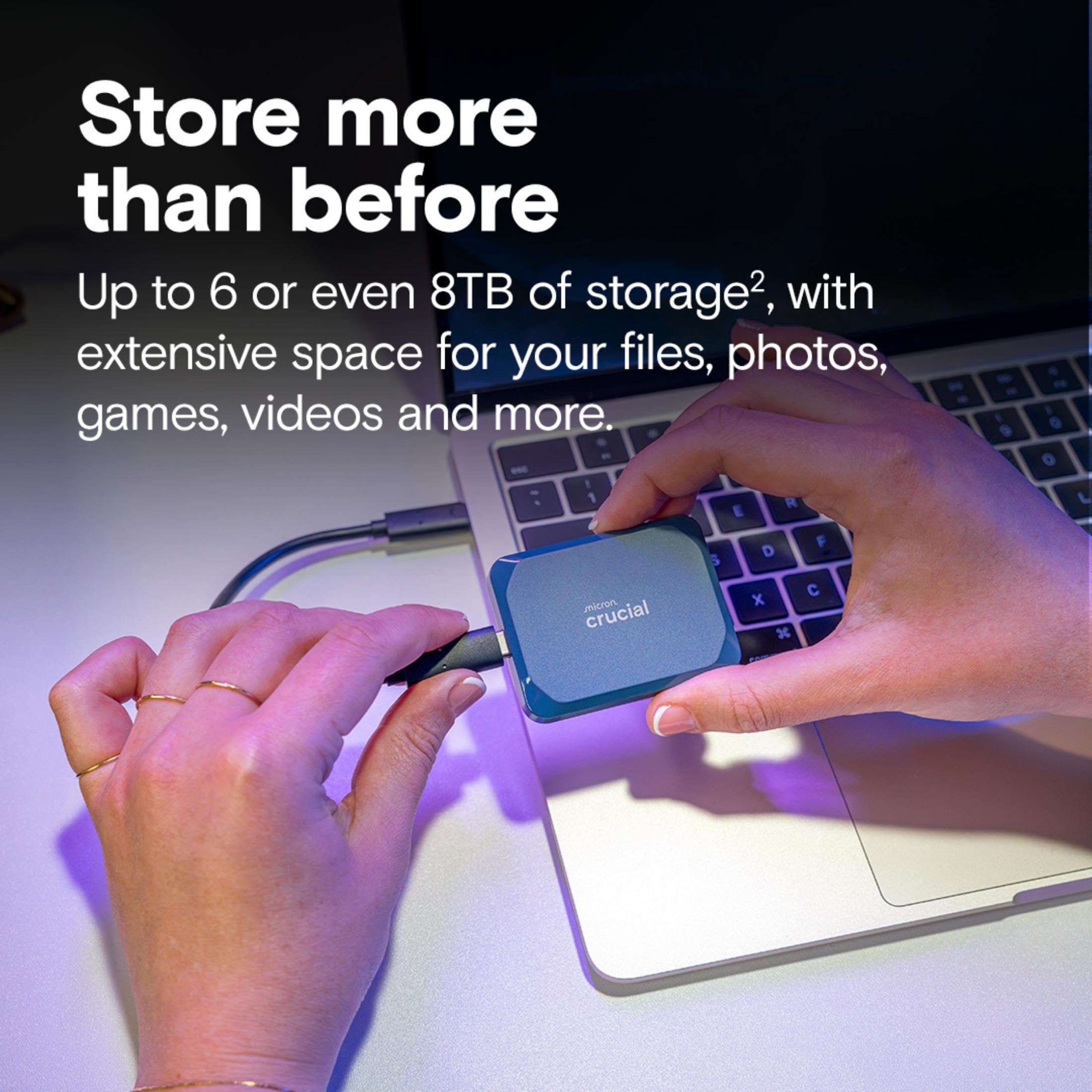 Amazon.com: Crucial X10 4TB Portable SSD, Up to 2,100MB/s