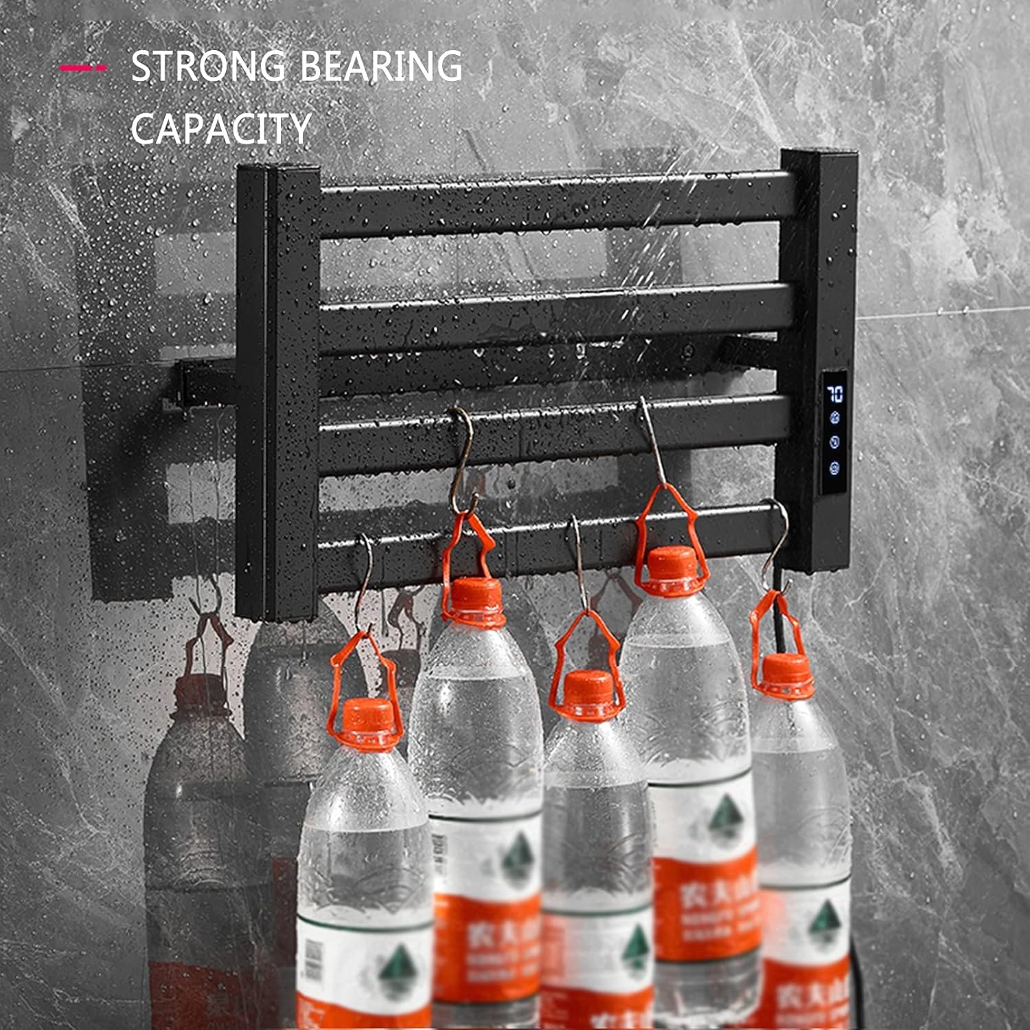 Heated Towel Warmer for Bathroom, Wall Mounted 4 Bars Hot Towel Racks with Timer, Aluminum Alloy Heated Towel Drying Rack (White 48x25cm)