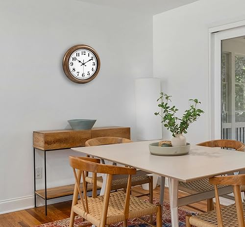 Miniatura 3 de 45MinST Reloj de pared retro de 12 pulgadas, movimiento silencioso que funciona con pilas, decoración para el hogar, pared, fácil de leer,